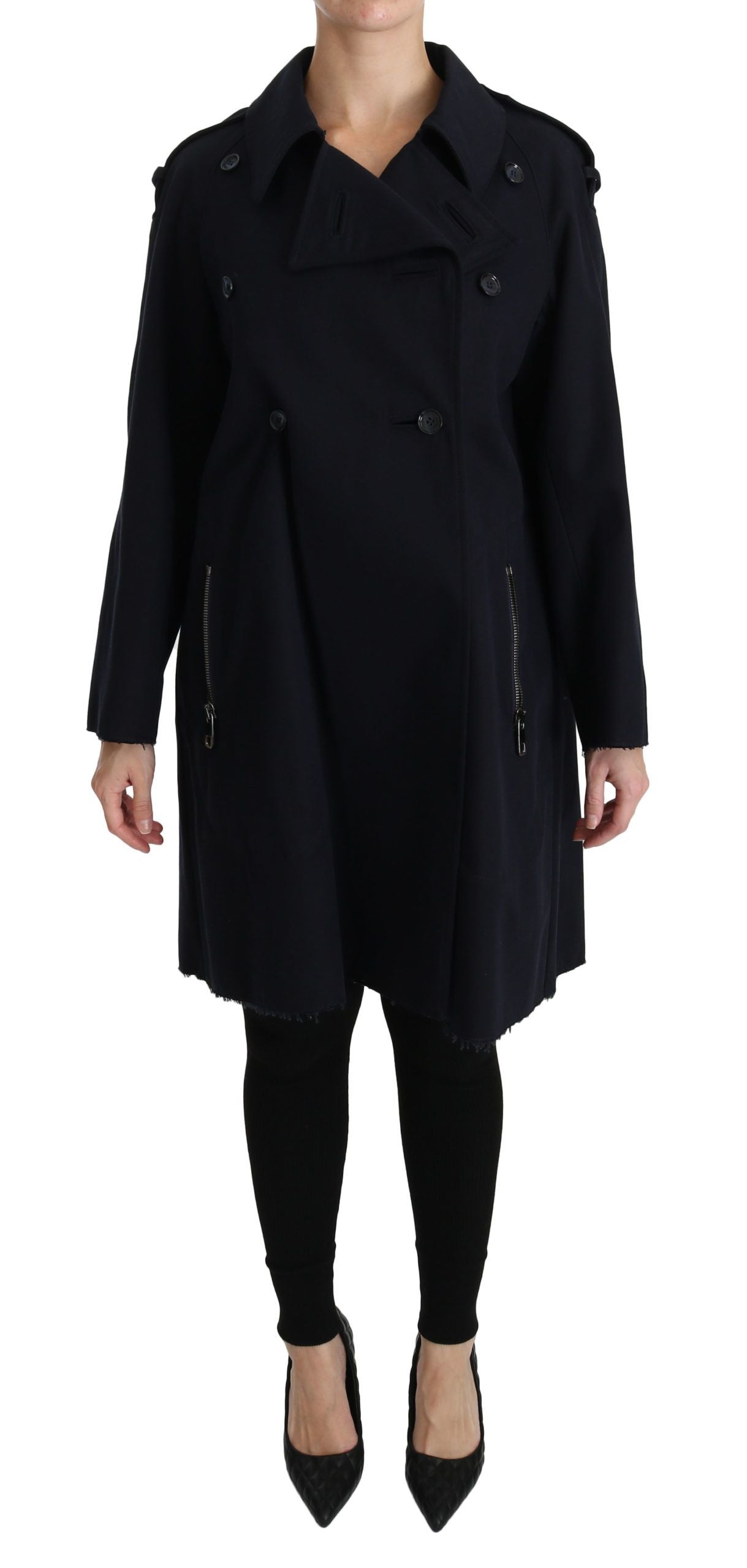 Dolce &amp; Gabbana – Elegante blaue Jacke mit gepunktetem Futter