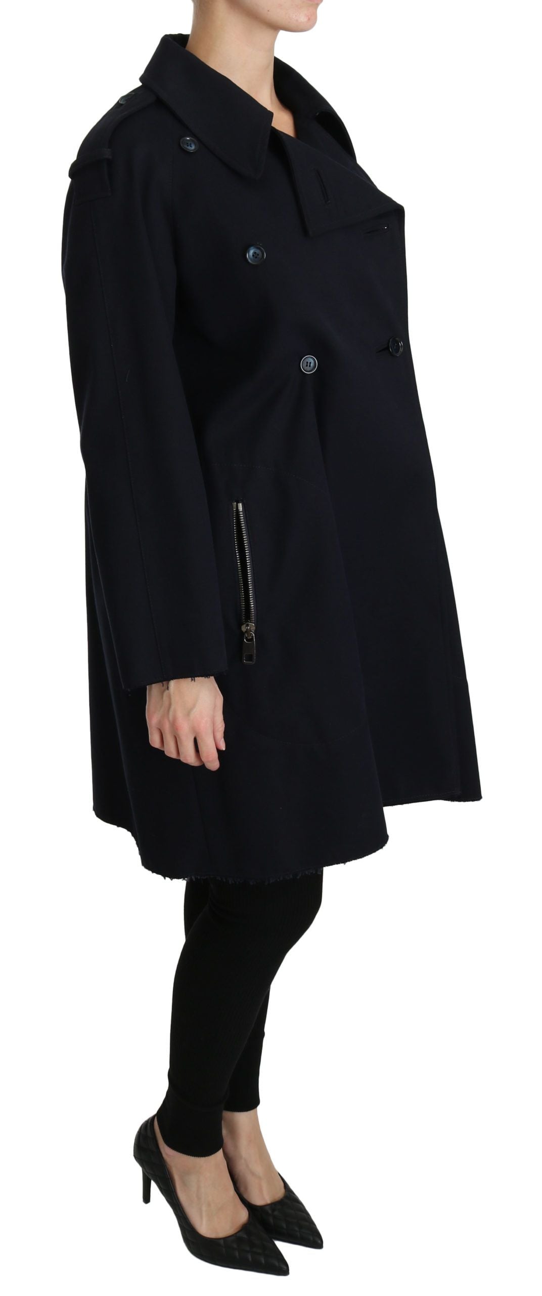 Dolce &amp; Gabbana – Elegante blaue Jacke mit gepunktetem Futter