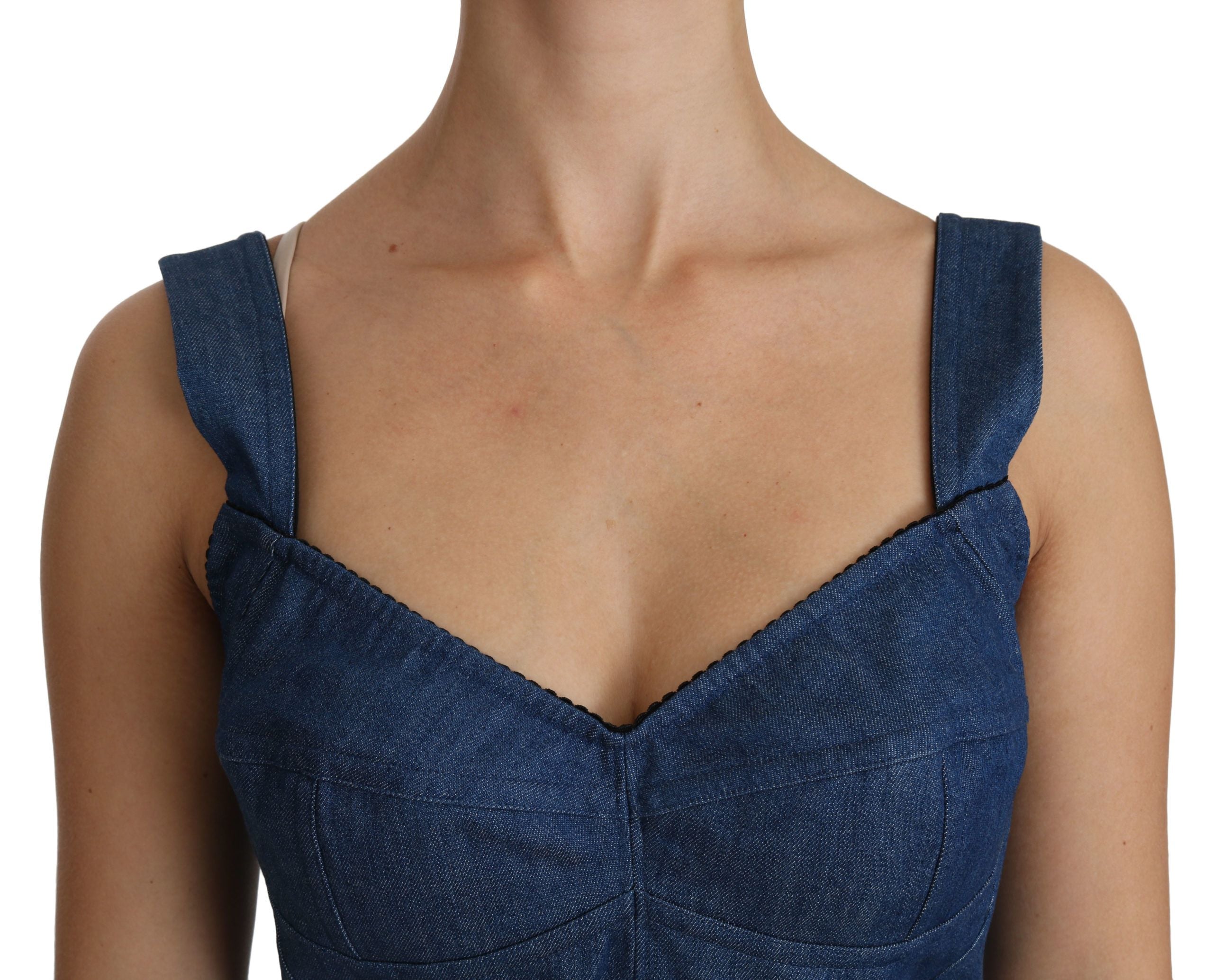 Dolce &amp; Gabbana Elegantes ärmelloses Bustier-Top in Blau