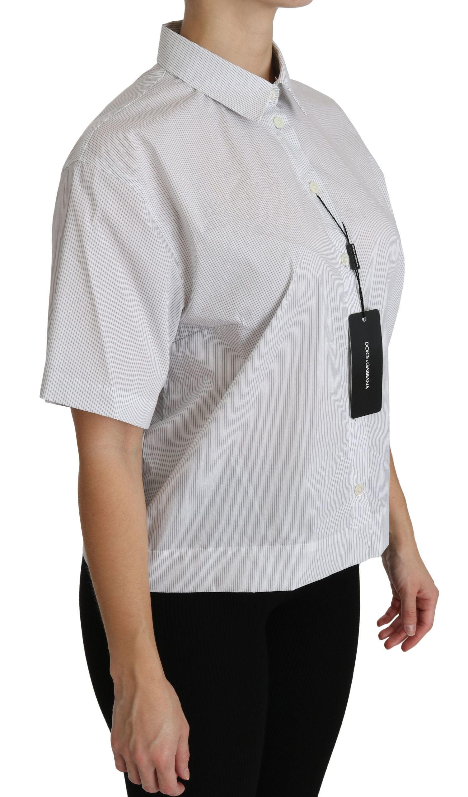 Dolce &amp; Gabbana Elegantes Poloshirt aus weißer Baumwolle