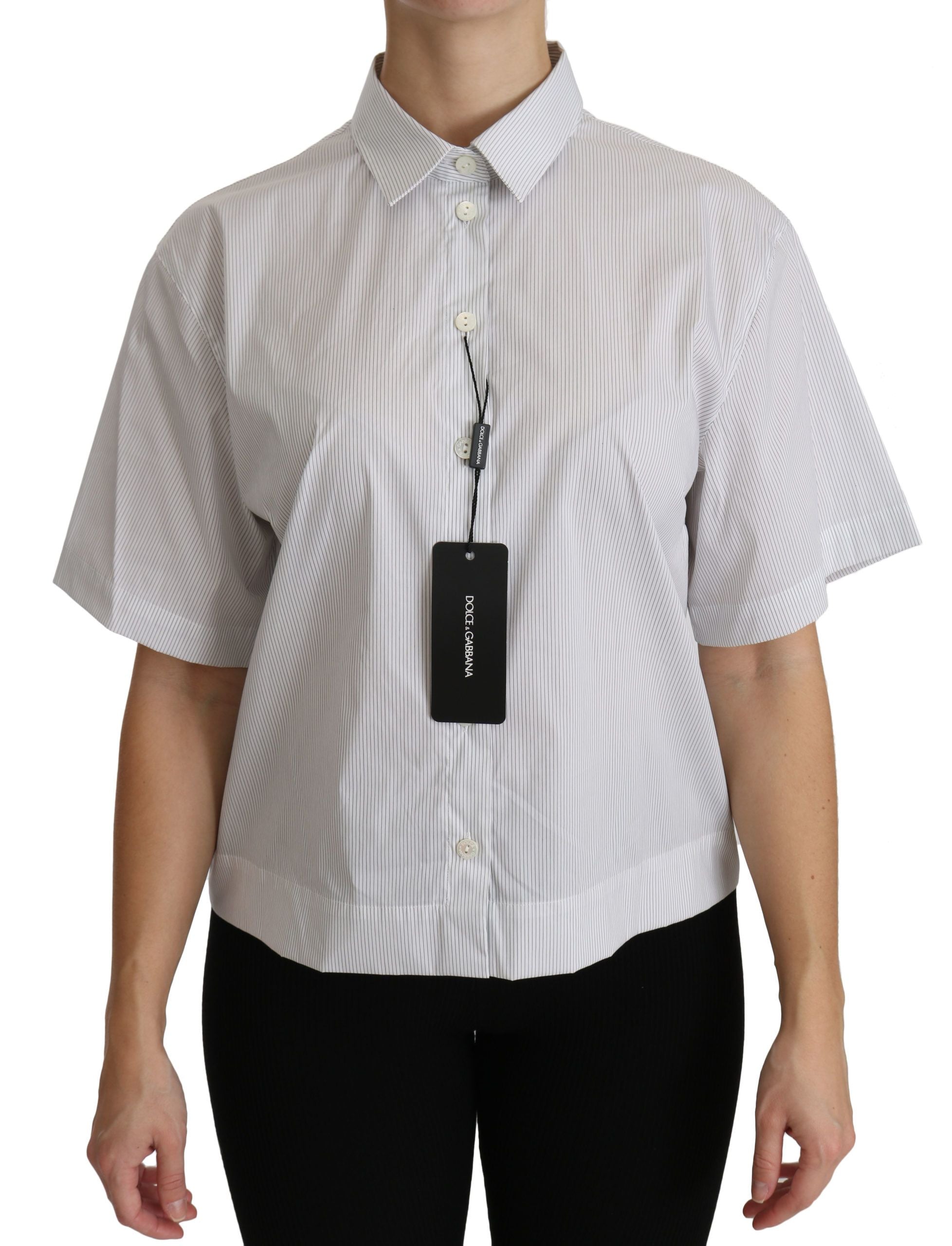 Dolce &amp; Gabbana Elegantes Poloshirt aus weißer Baumwolle