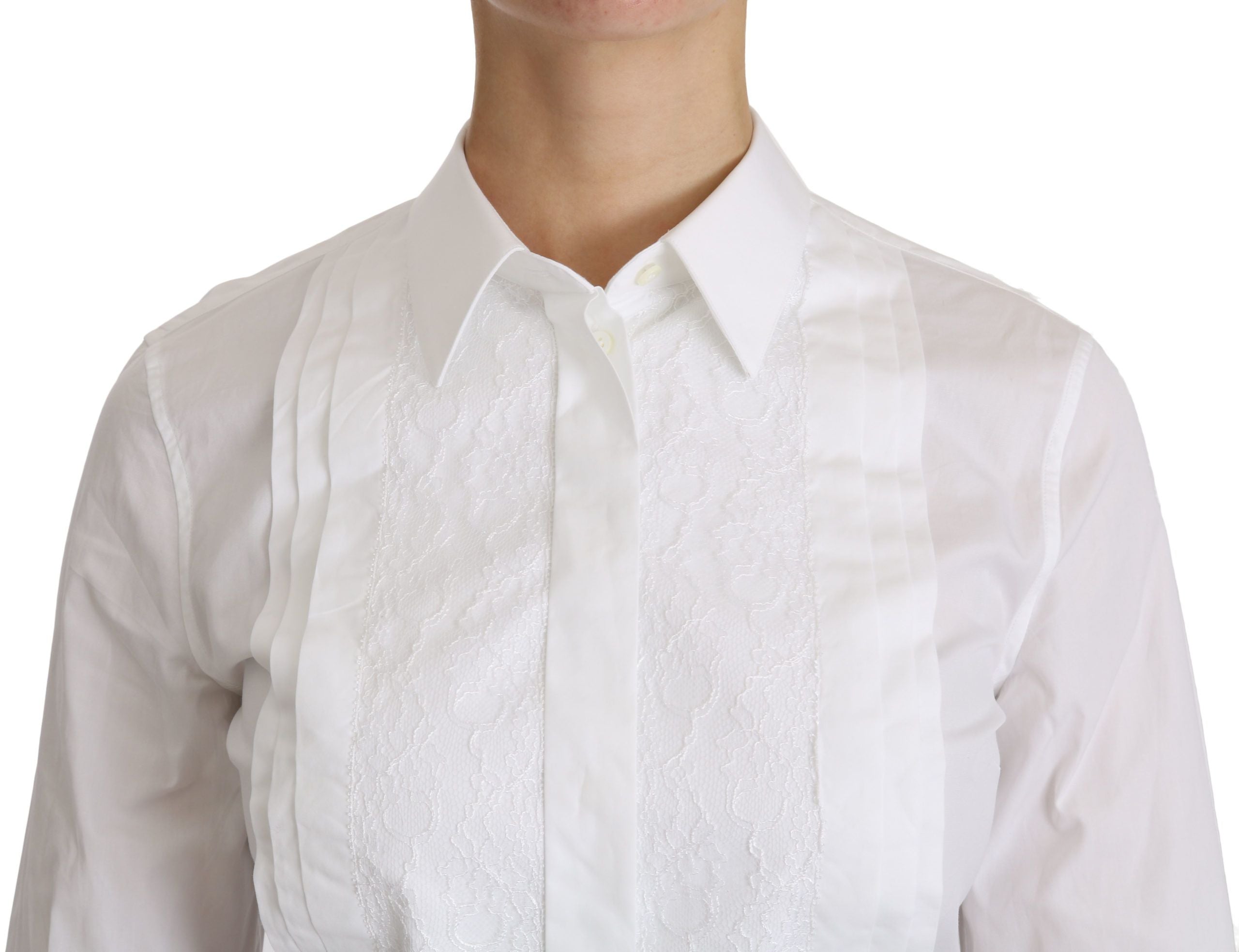 Dolce &amp; Gabbana - Bluză polo elegantă cu guler alb și mânecă lungă