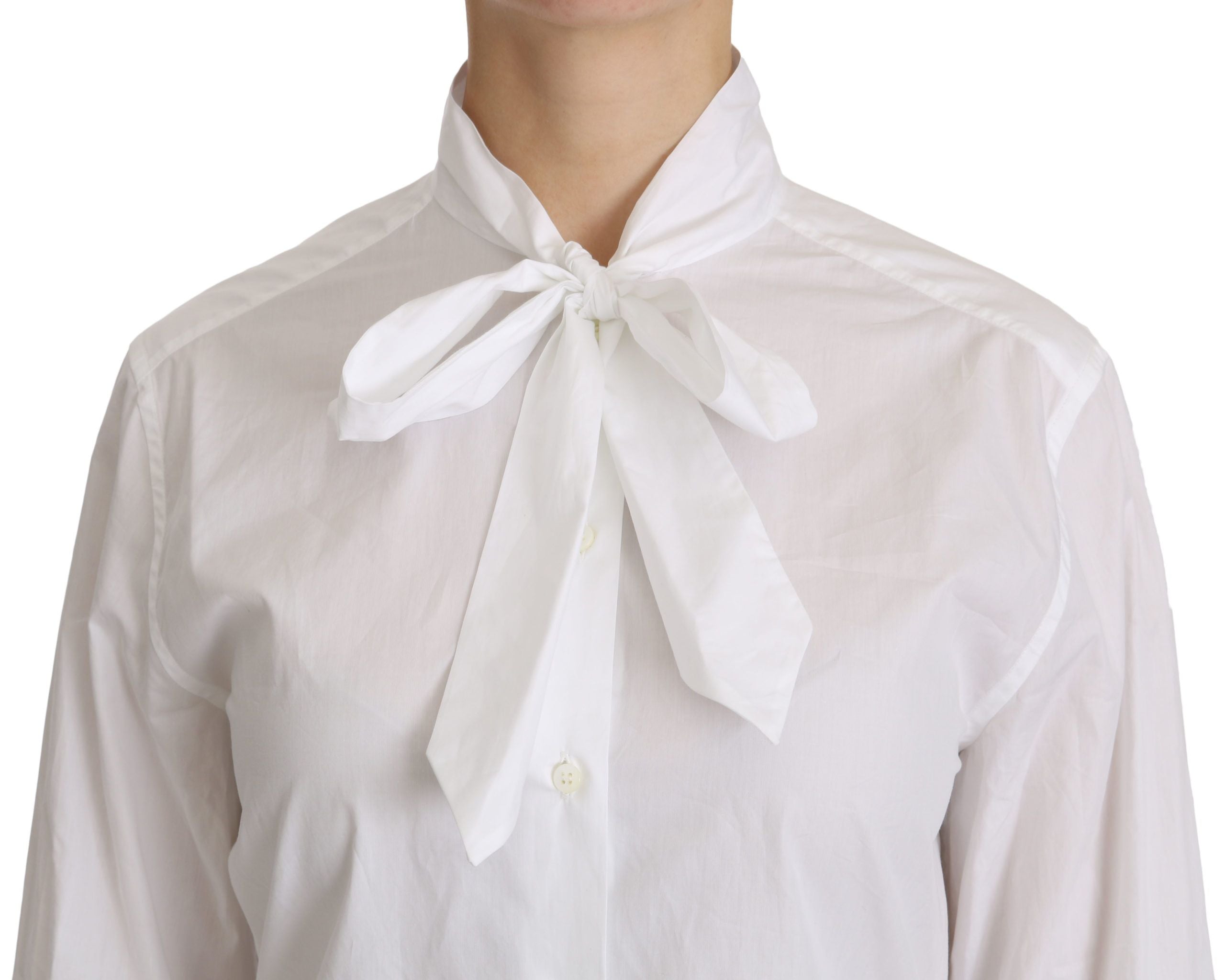 Bluză polo elegantă cu guler înalt Dolce &amp; Gabbana, albă