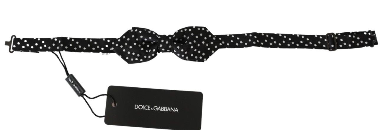 Dolce &amp; Gabbana – Elegante schwarze Seidenfliege mit Punkten
