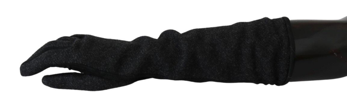 Mănuși elegante de lână de lungime medie Dolce &amp; Gabbana, negre