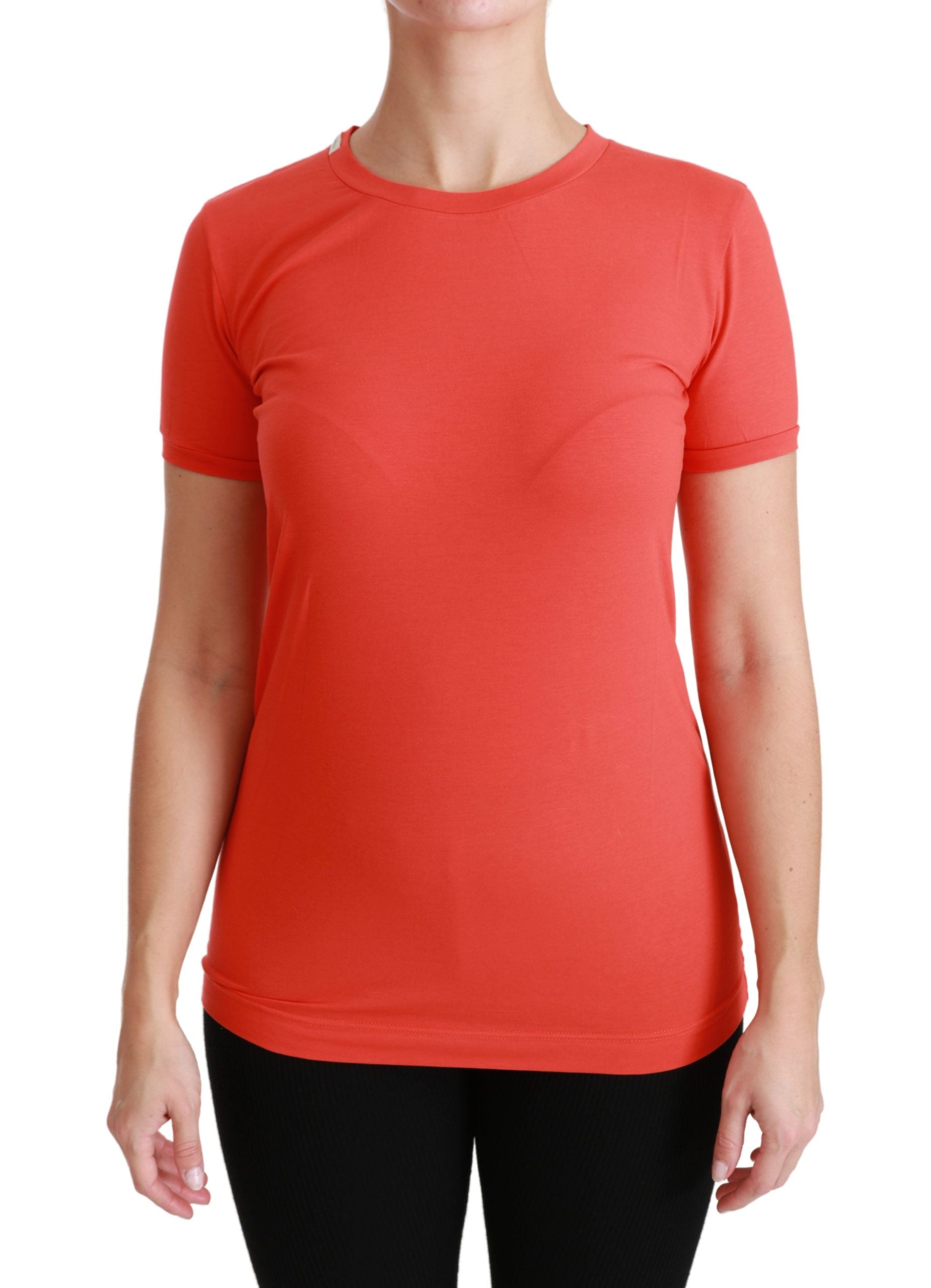 Dolce &amp; Gabbana Elegantes rotes Kurzarm-T-Shirt mit Rundhalsausschnitt