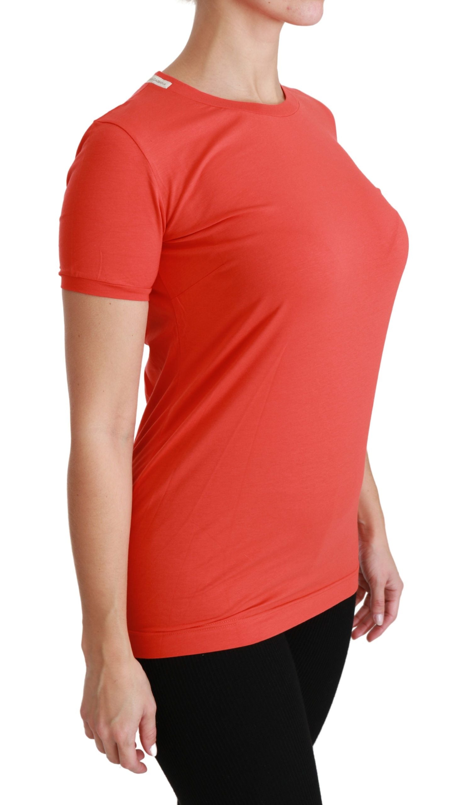 Dolce &amp; Gabbana Elegantes rotes Kurzarm-T-Shirt mit Rundhalsausschnitt