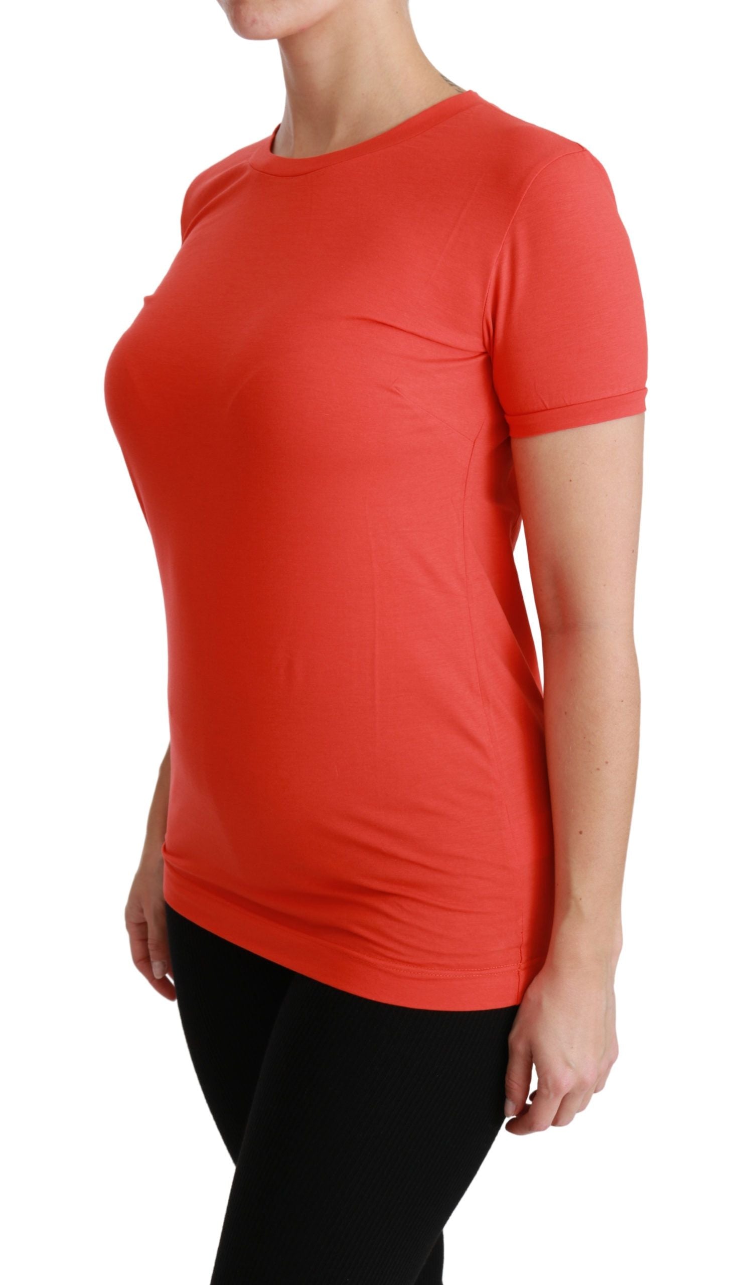 Dolce &amp; Gabbana Elegantes rotes Kurzarm-T-Shirt mit Rundhalsausschnitt