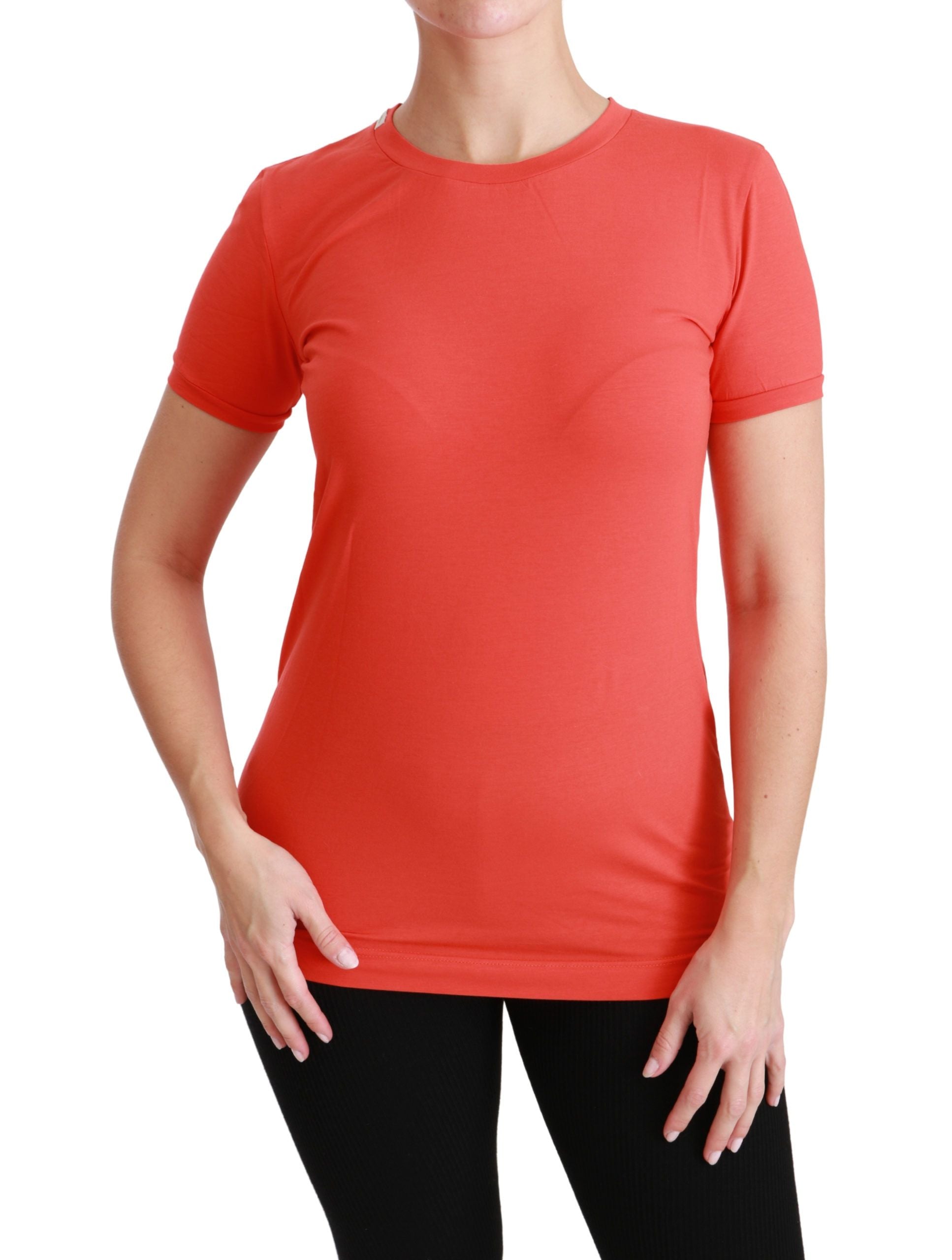 Dolce &amp; Gabbana Elegantes rotes Kurzarm-T-Shirt mit Rundhalsausschnitt