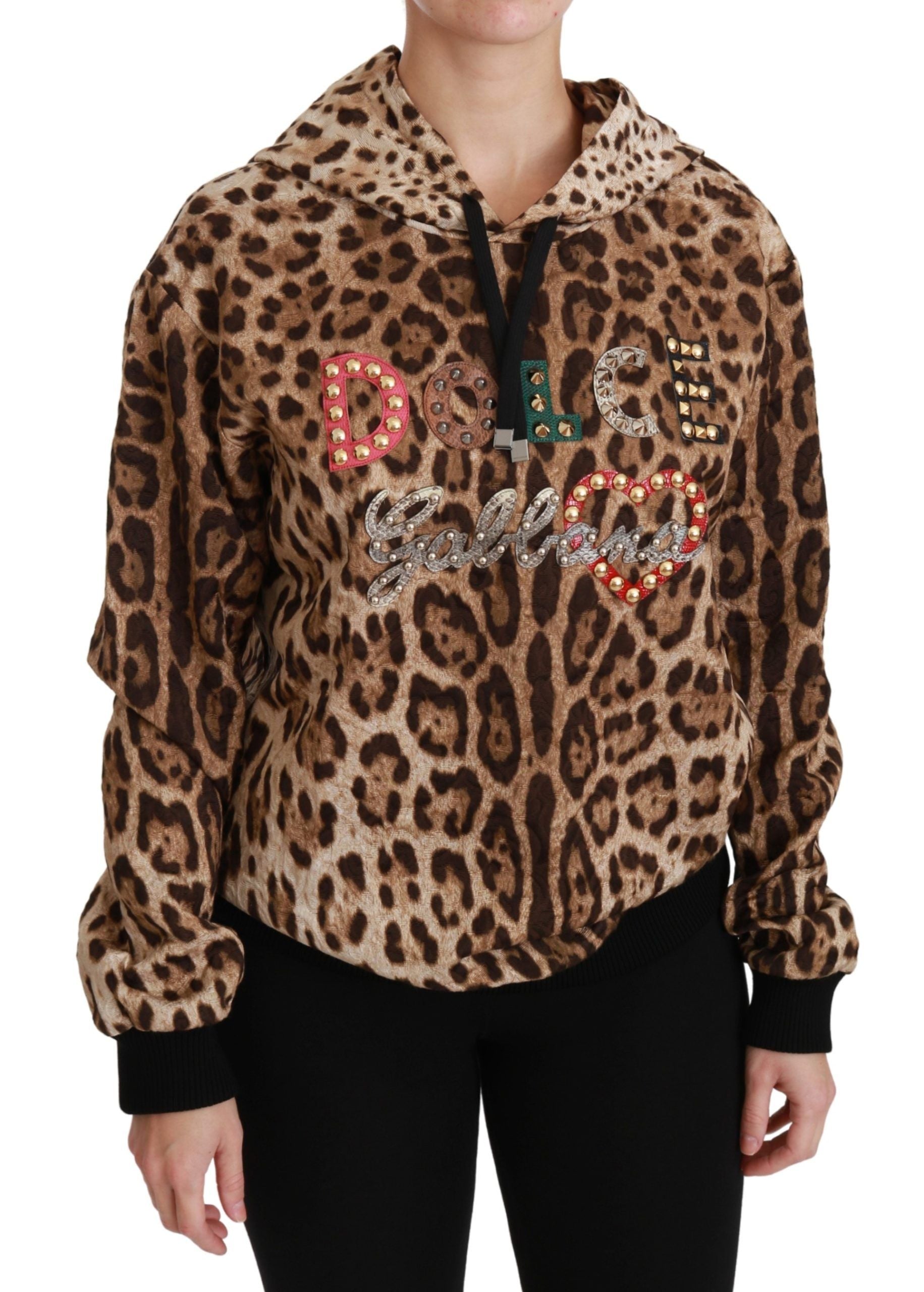 Dolce &amp; Gabbana Eleganter Kapuzenpullover mit Leopardenmuster