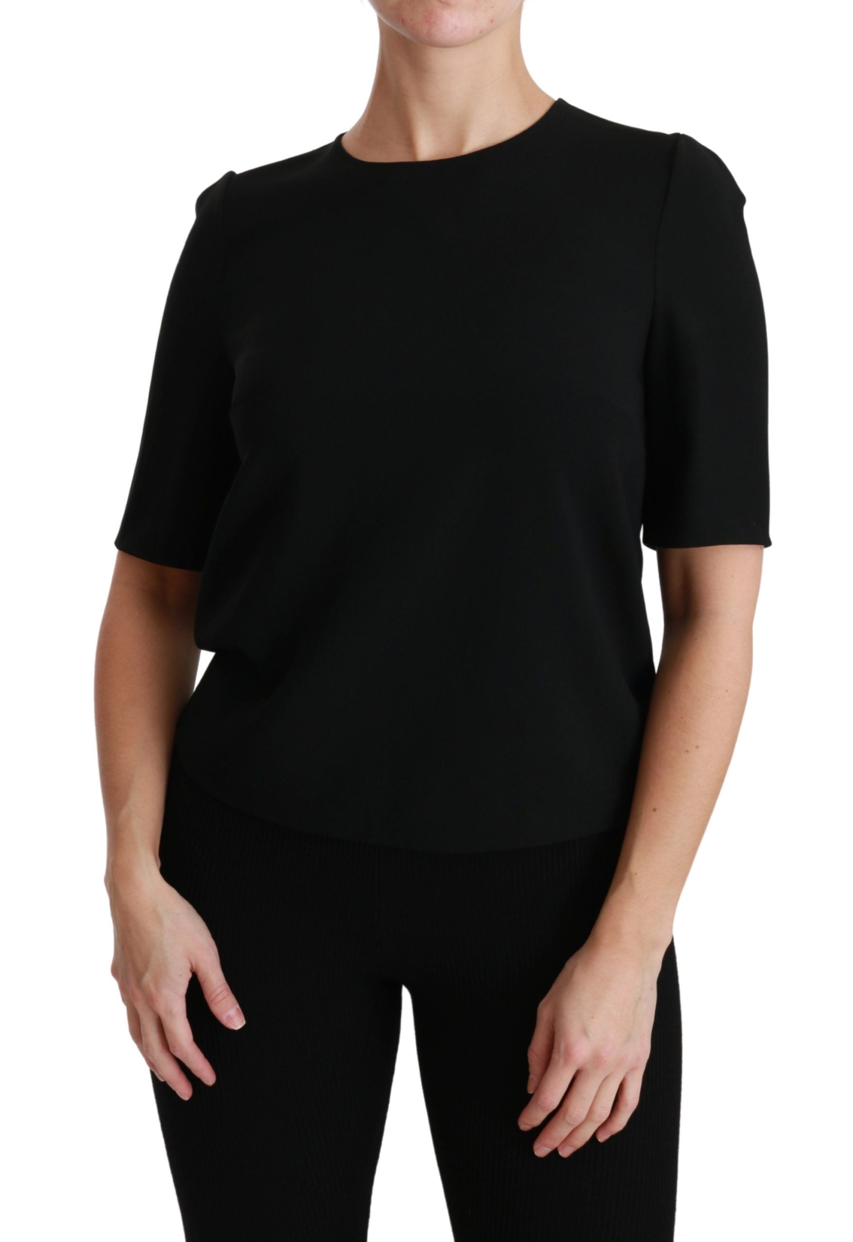 Dolce &amp; Gabbana Elegantes schwarzes Stretch-Blusetop