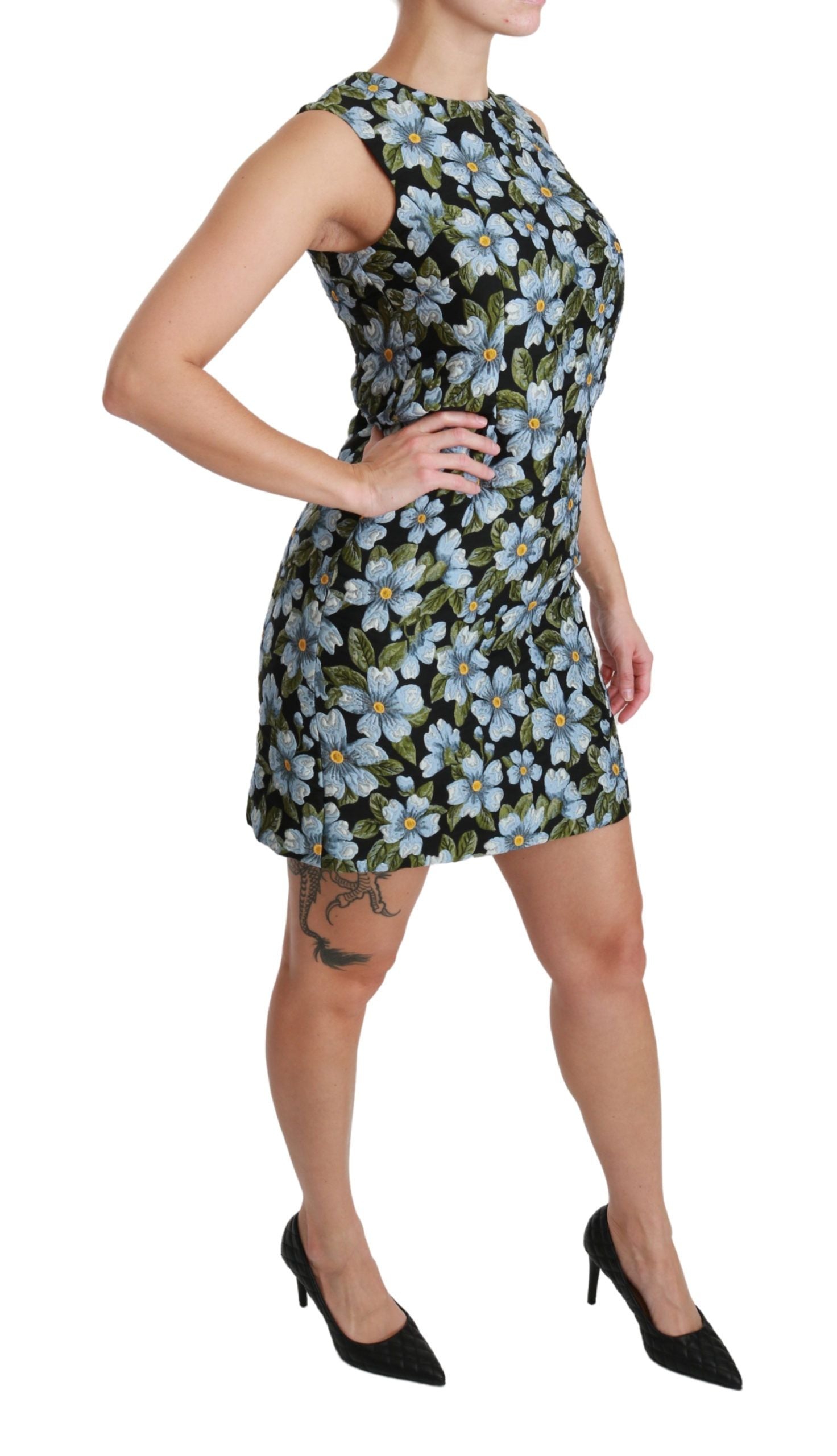 Dolce &amp; Gabbana – Elegantes Mini-Etuikleid mit Blumenmuster