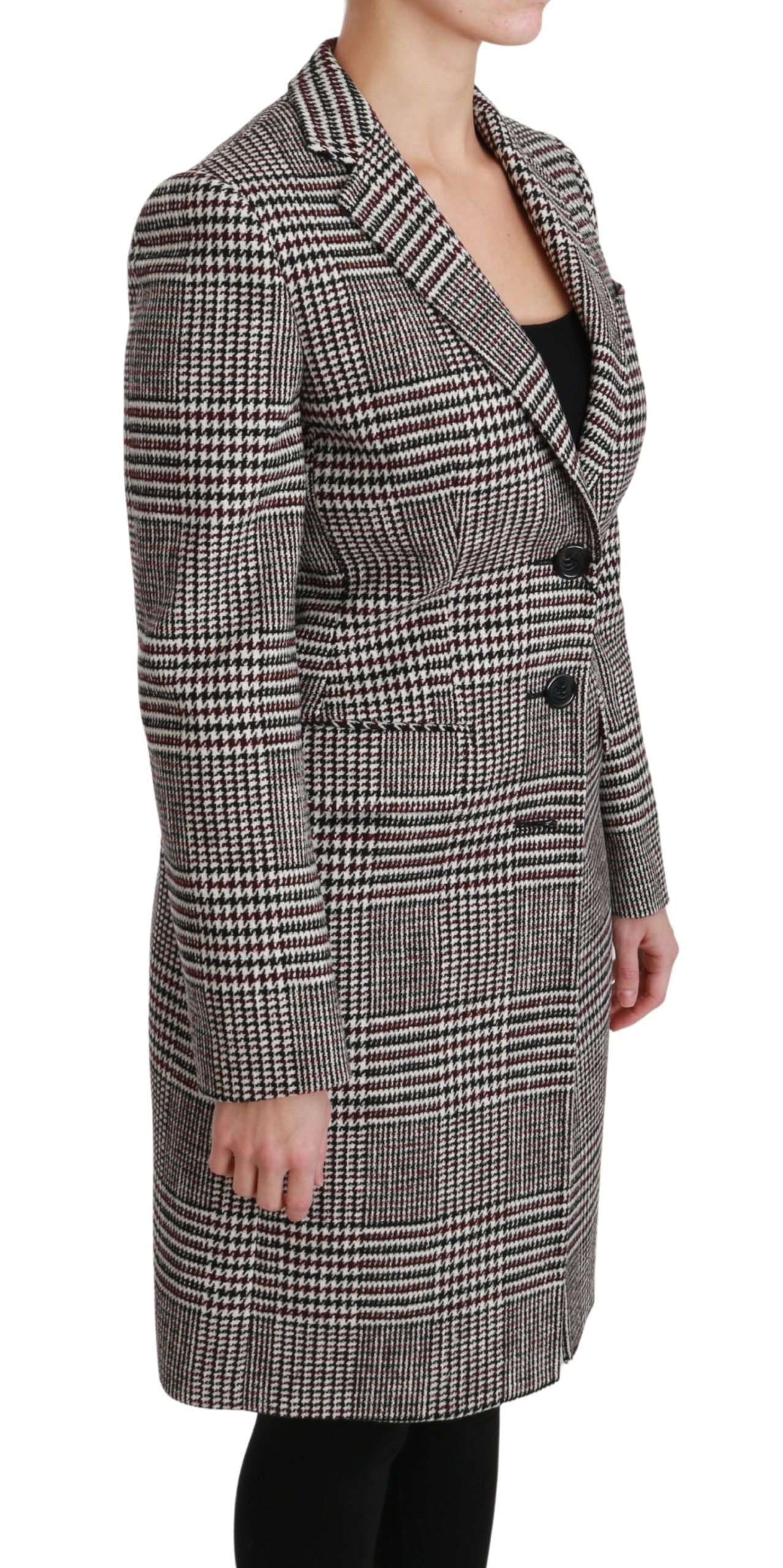 Dolce &amp; Gabbana Eleganter, mehrfarbig karierter, knielanger Jackenmantel