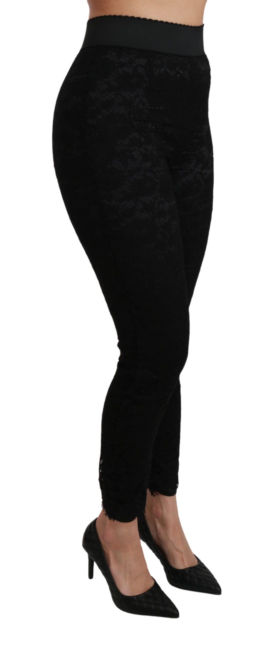 Dolce &amp; Gabbana Pantaloni eleganți din dantelă cu talie înaltă