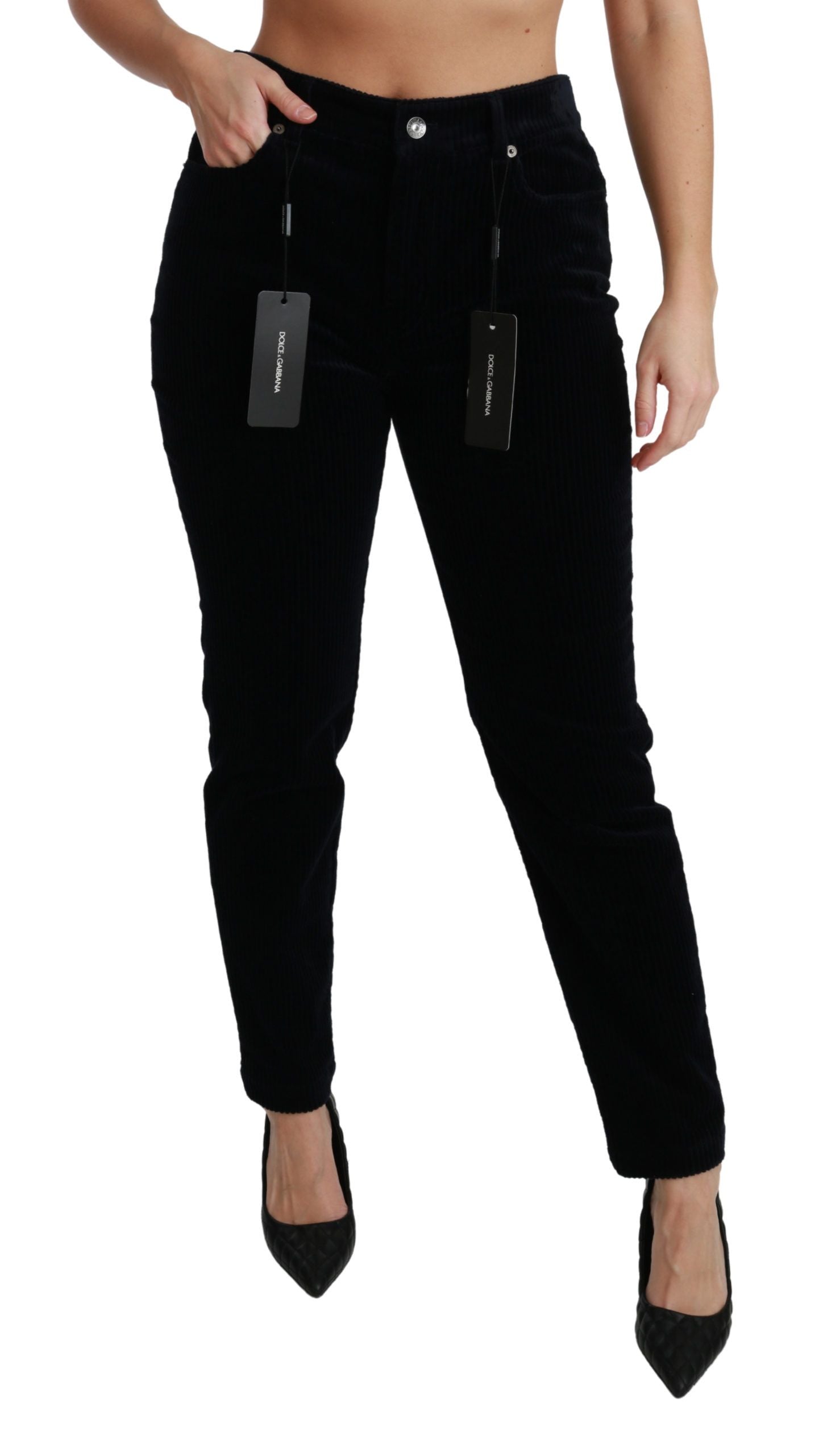 Dolce &amp; Gabbana – Schicke Skinny-Cordjeans mit mittlerer Taille