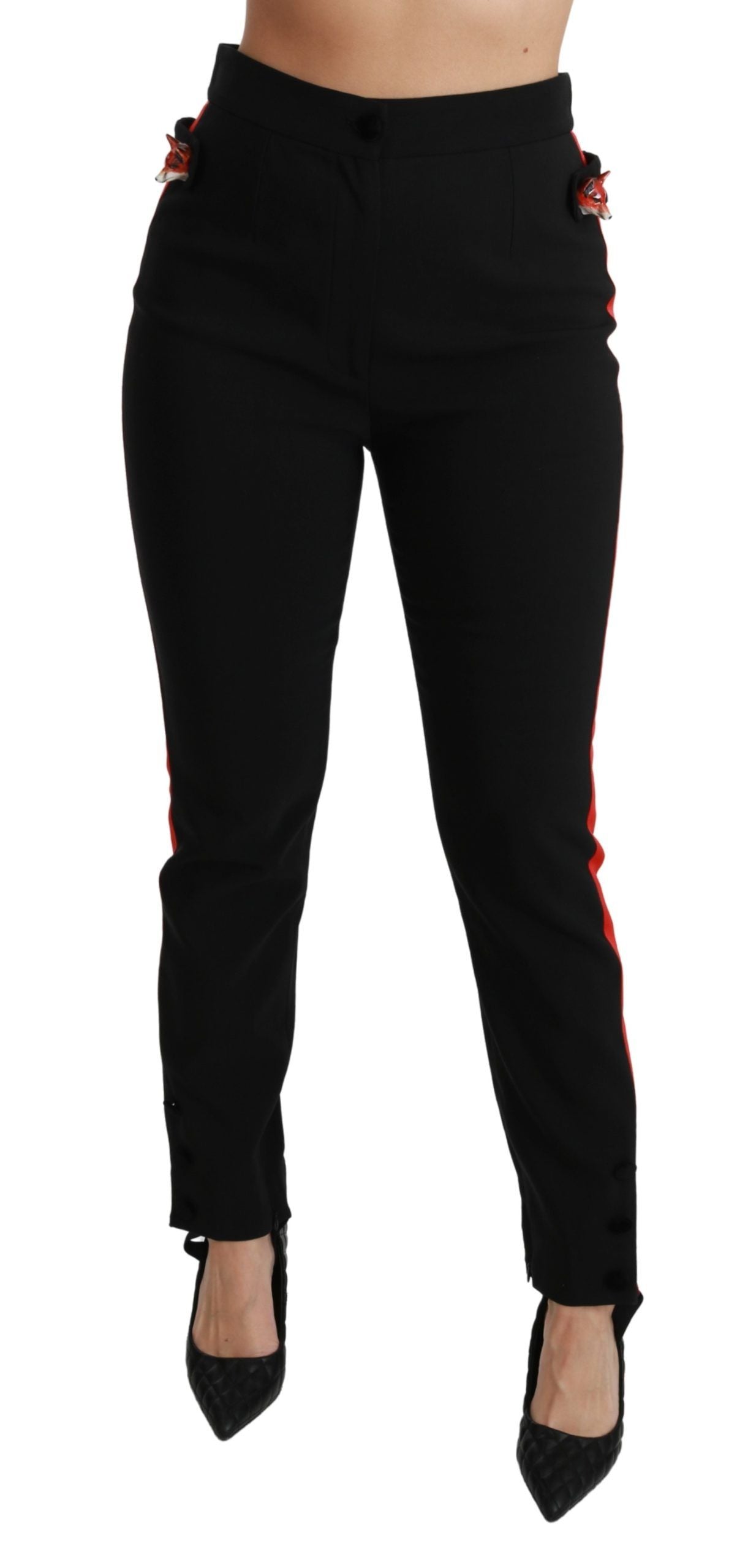 Dolce &amp; Gabbana – Schicke Skinny-Hose mit hoher Taille in Schwarz