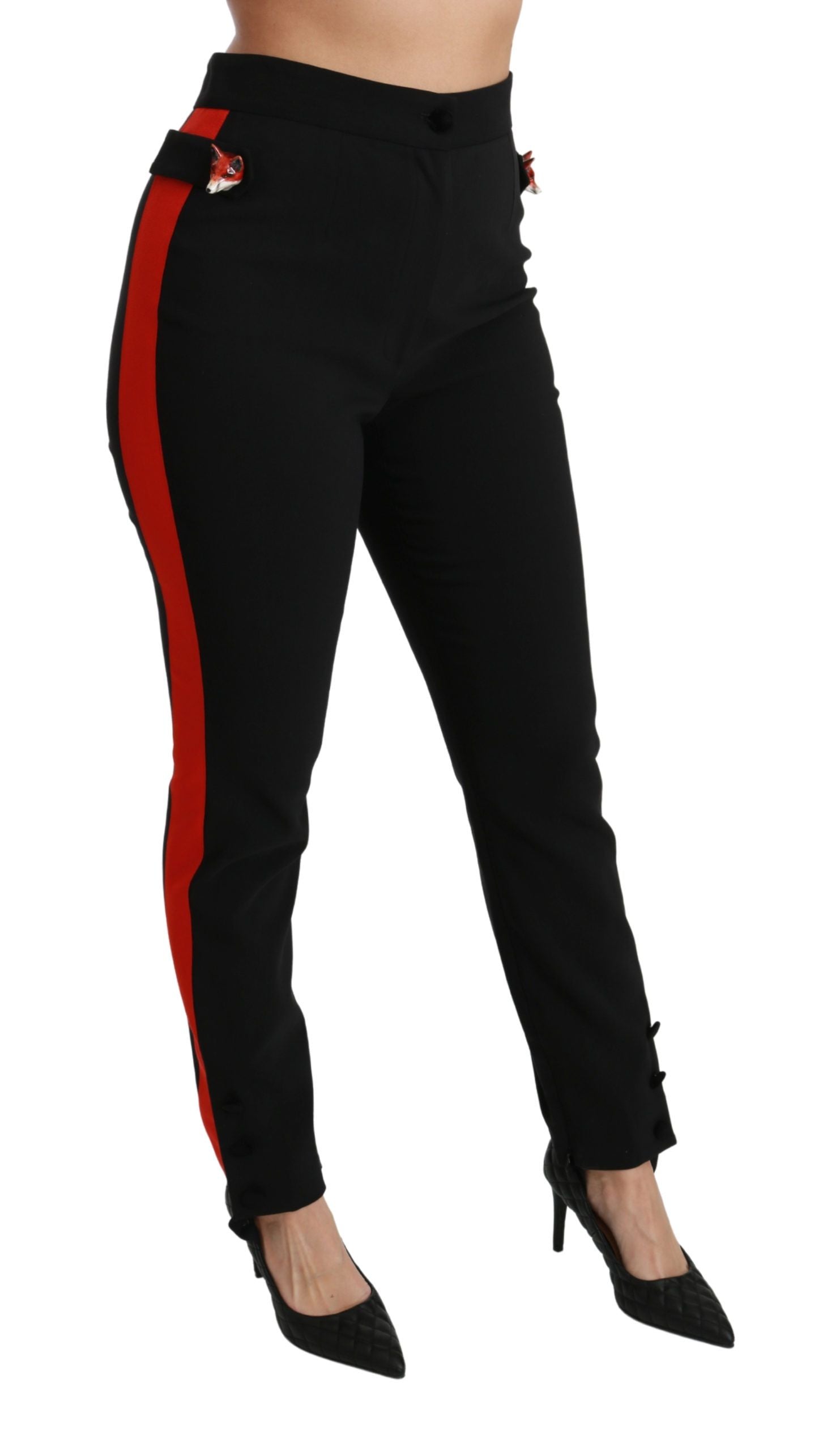 Dolce &amp; Gabbana – Schicke Skinny-Hose mit hoher Taille in Schwarz