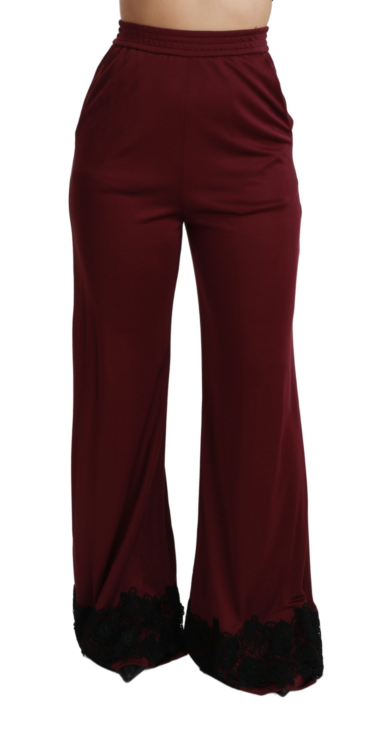 Dolce &amp; Gabbana – Elegante kastanienbraune Hose mit hoher Taille und weitem Bein