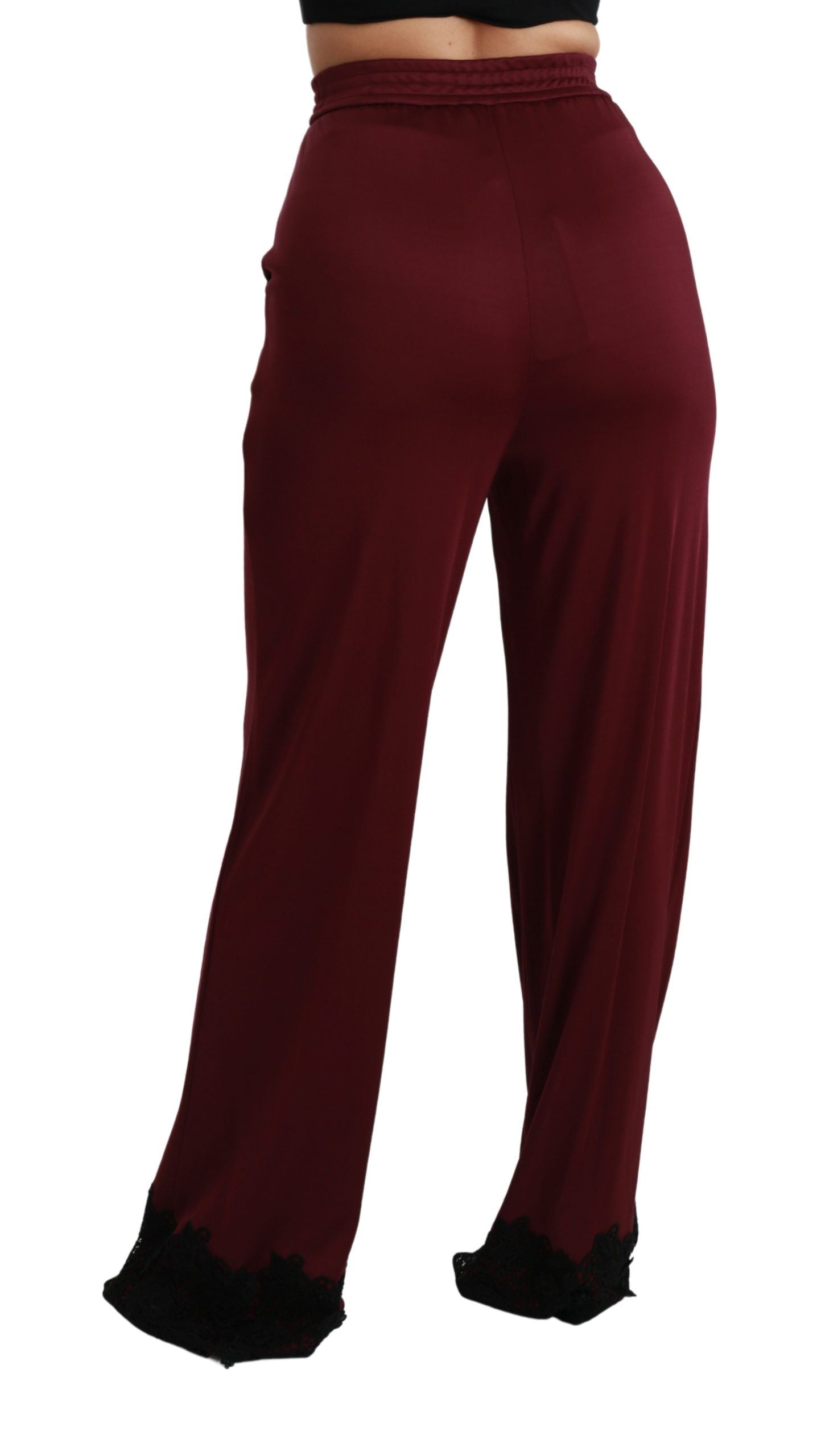 Dolce &amp; Gabbana – Elegante kastanienbraune Hose mit hoher Taille und weitem Bein