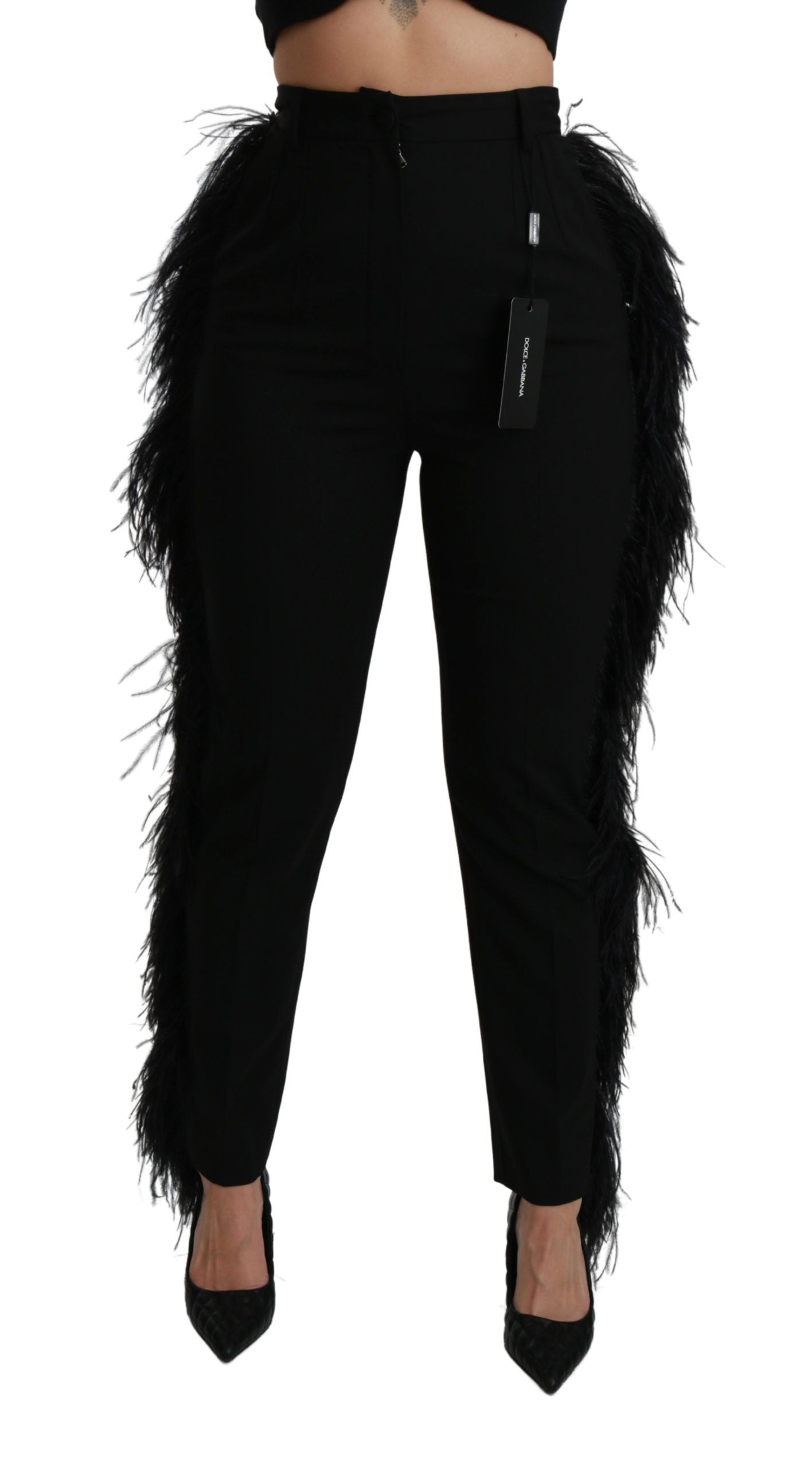 Dolce &amp; Gabbana Elegante Hose aus Wollmischung mit hoher Taille