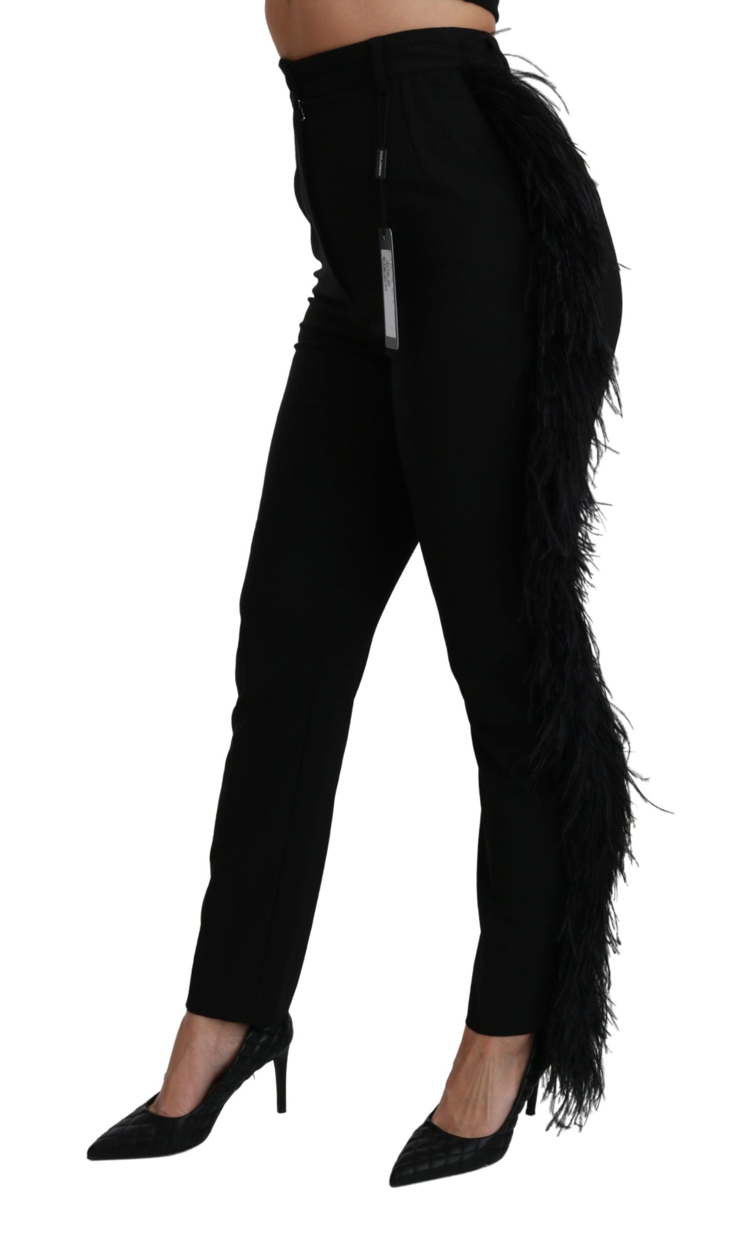 Dolce &amp; Gabbana Elegante Hose aus Wollmischung mit hoher Taille