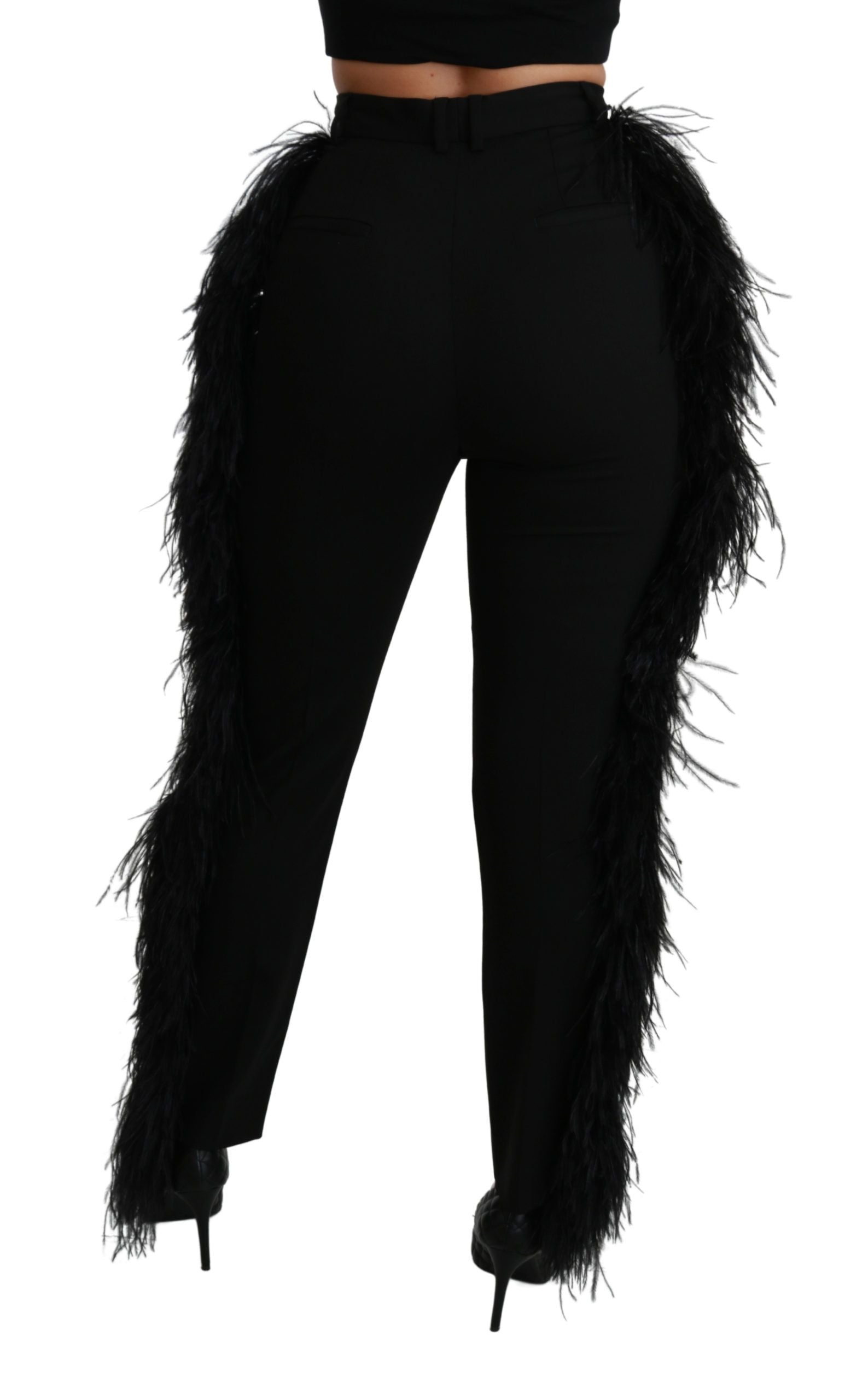 Dolce &amp; Gabbana Elegante Hose aus Wollmischung mit hoher Taille