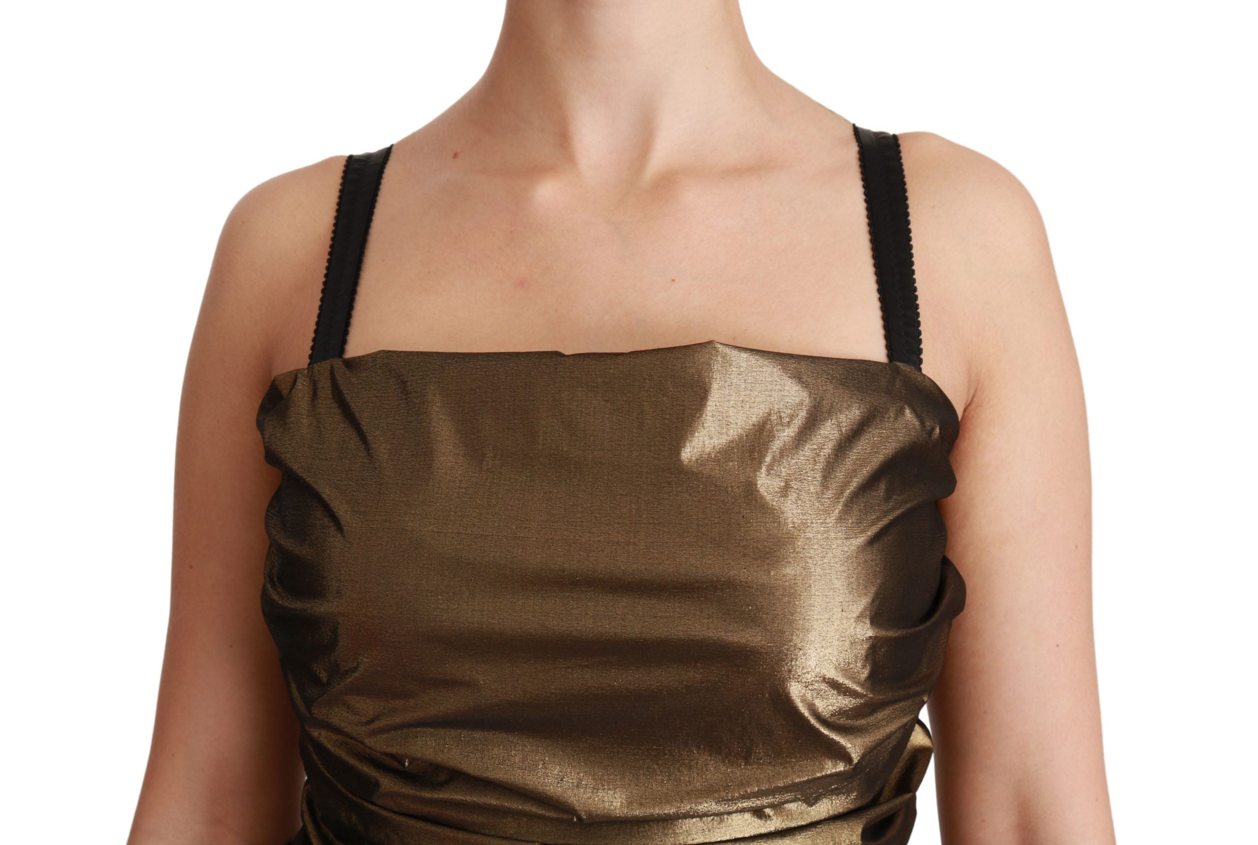 Dolce &amp; Gabbana Bronzefarbenes, figurbetontes Minikleid