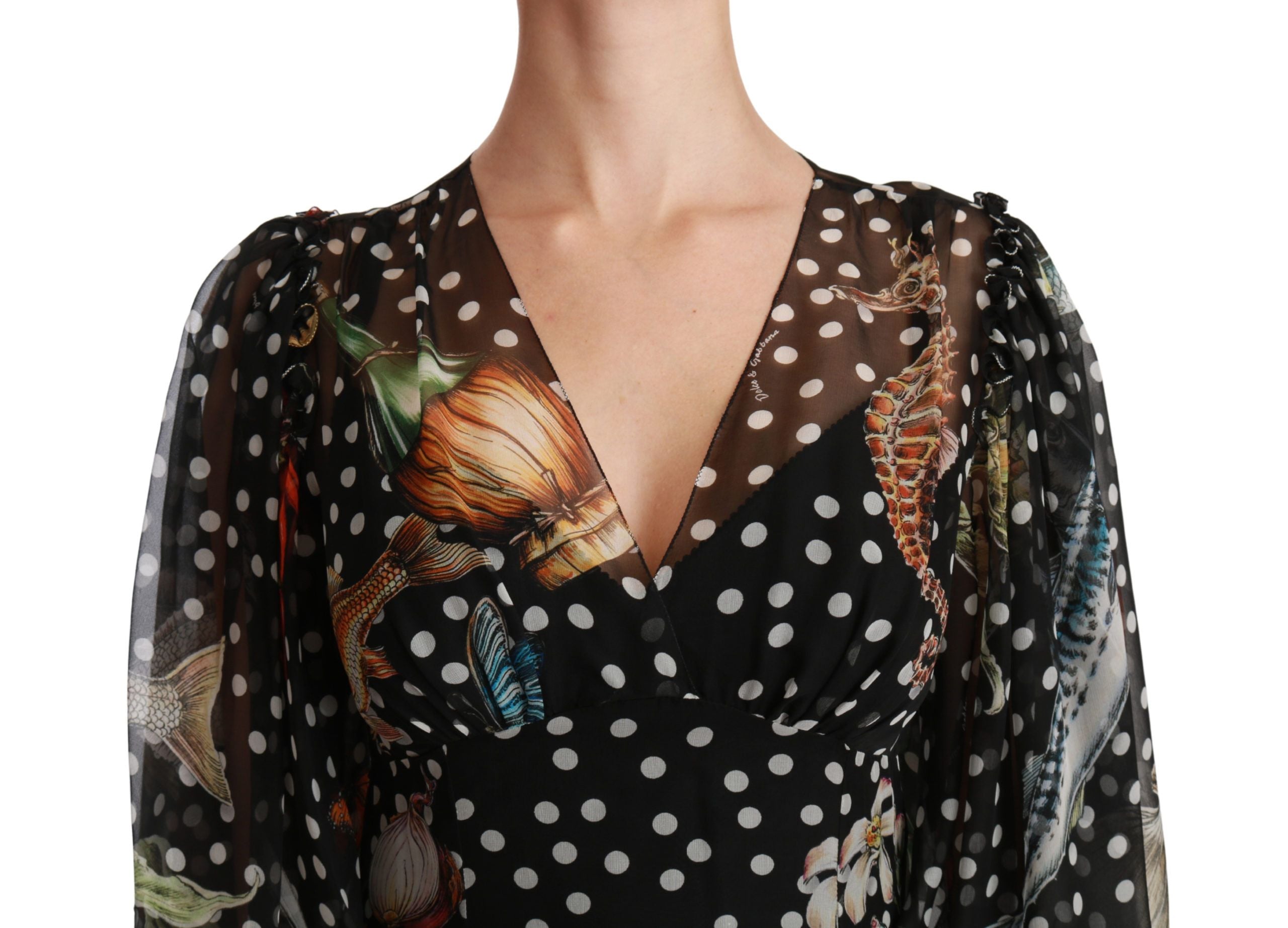 Rochie maxi elegantă din mătase plisată, Dolce &amp; Gabbana, cu model A