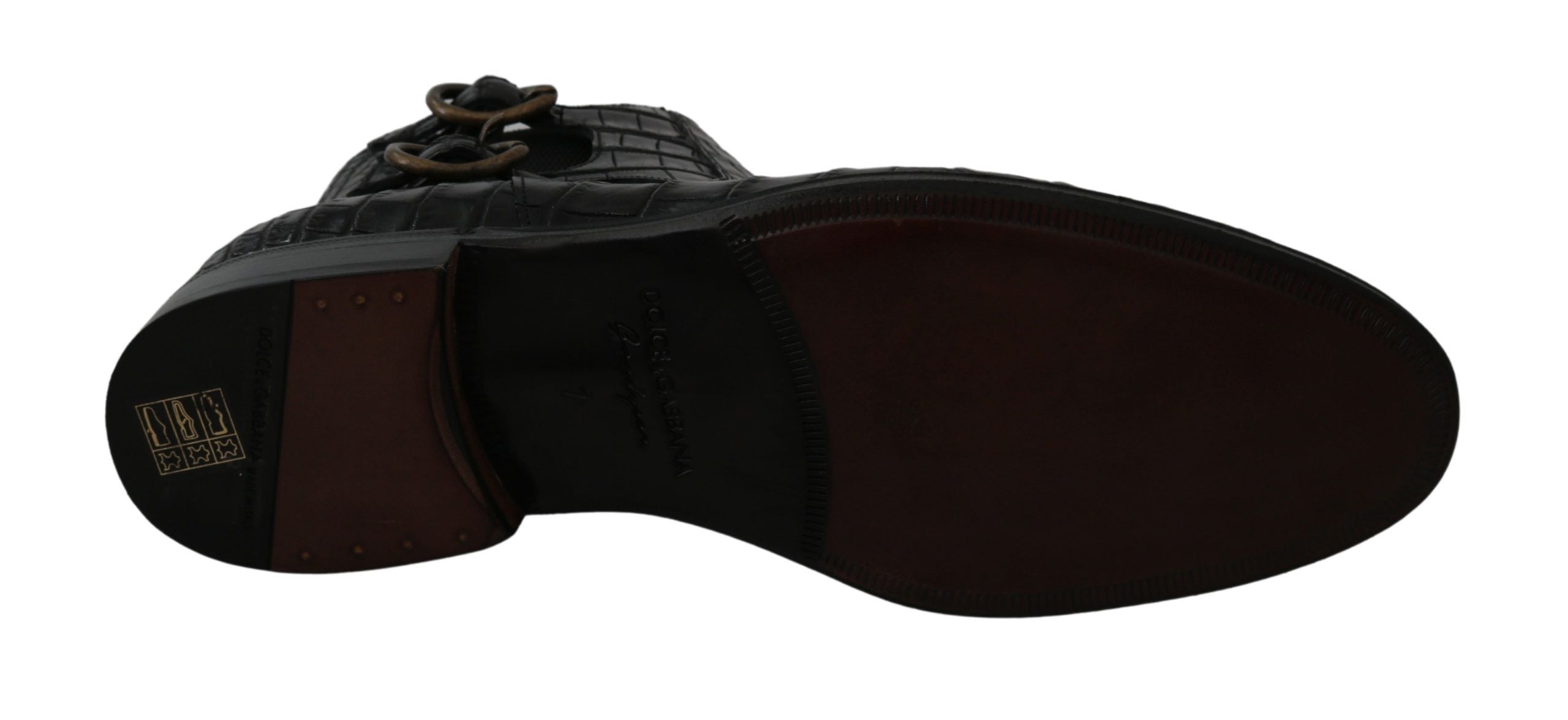 Dolce &amp; Gabbana Elegante Derby-Brogue-Stiefel aus exotischem Leder
