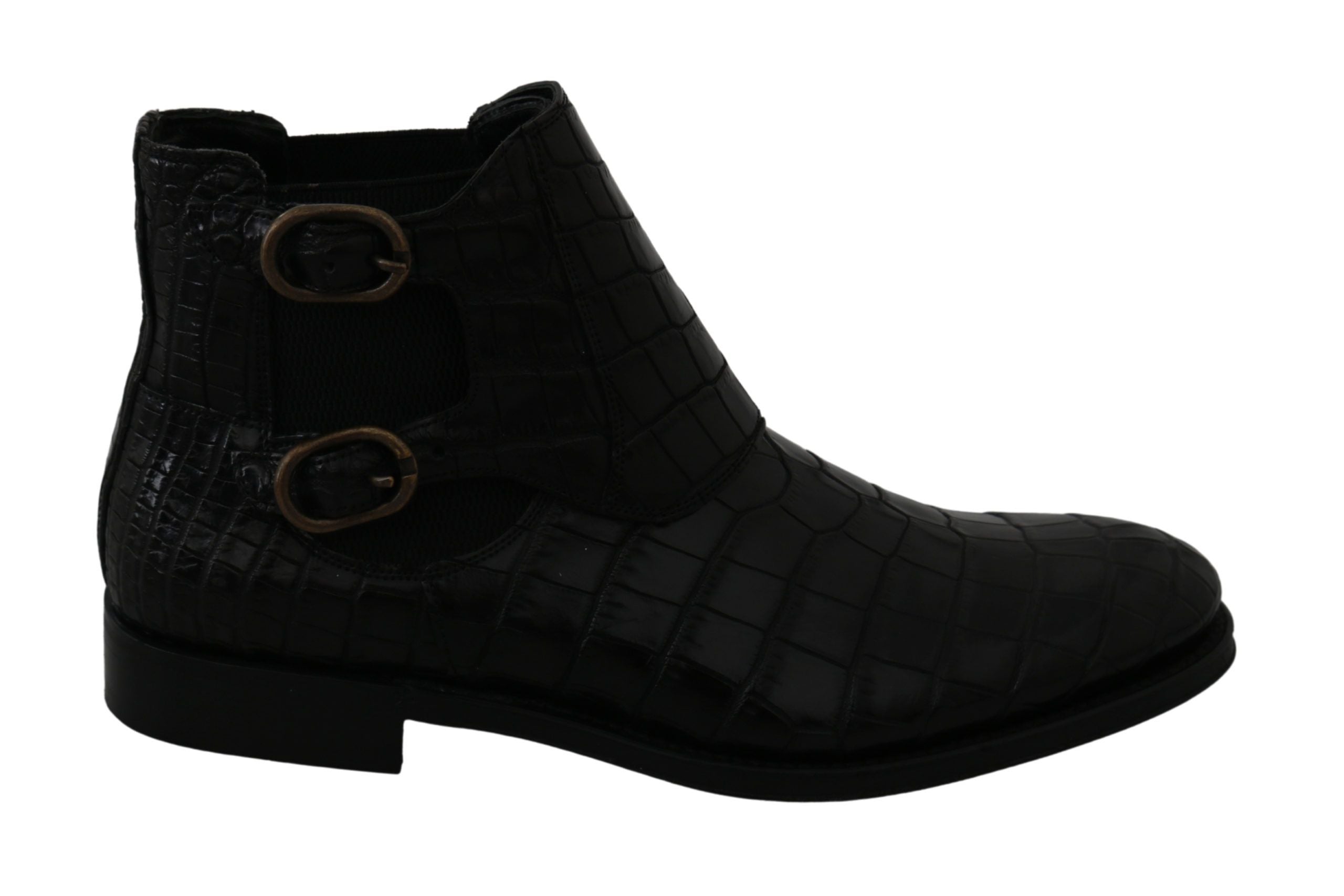 Dolce &amp; Gabbana Elegante Derby-Brogue-Stiefel aus exotischem Leder