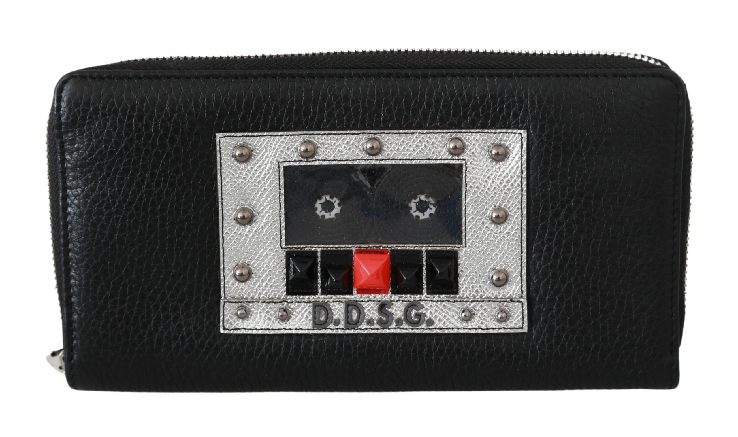 Dolce &amp; Gabbana Elegante schwarze Continental-Geldbörse aus Leder mit Reißverschluss