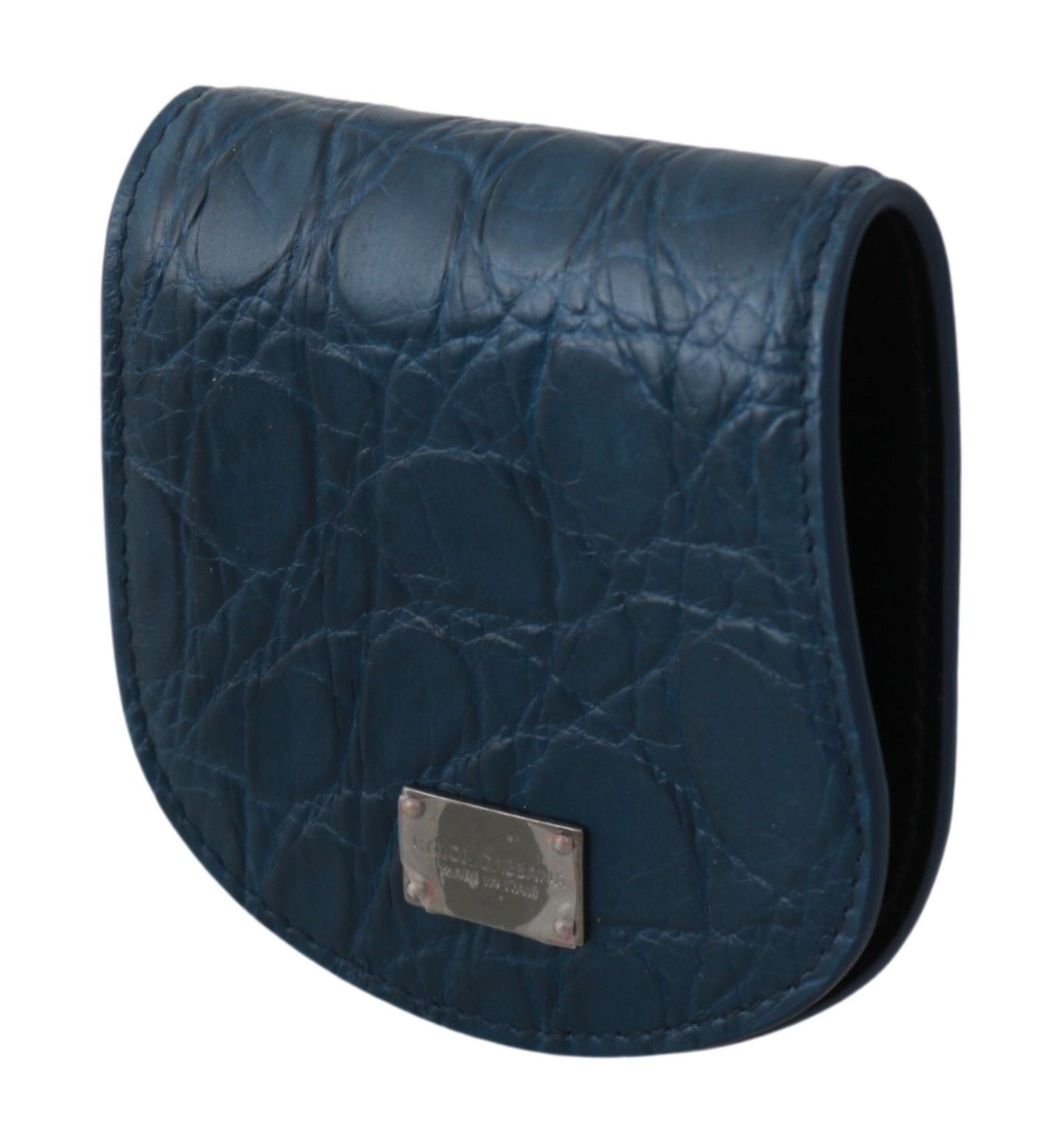 Dolce &amp; Gabbana Sleek Blue Caimano Kondometui-Geldbörse