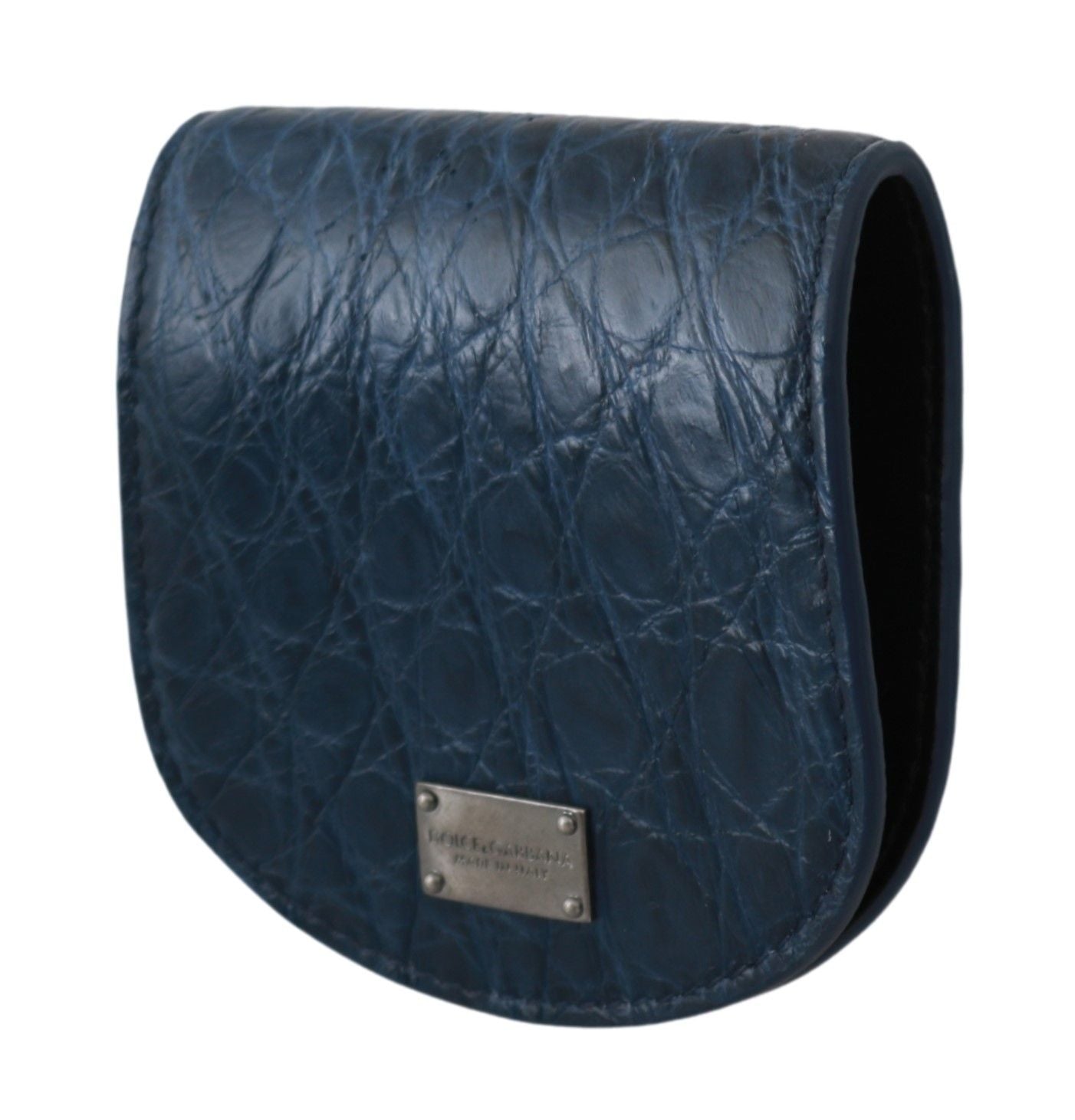 Dolce &amp; Gabbana Elegante blaue Caimano Leder-Kondomhülle