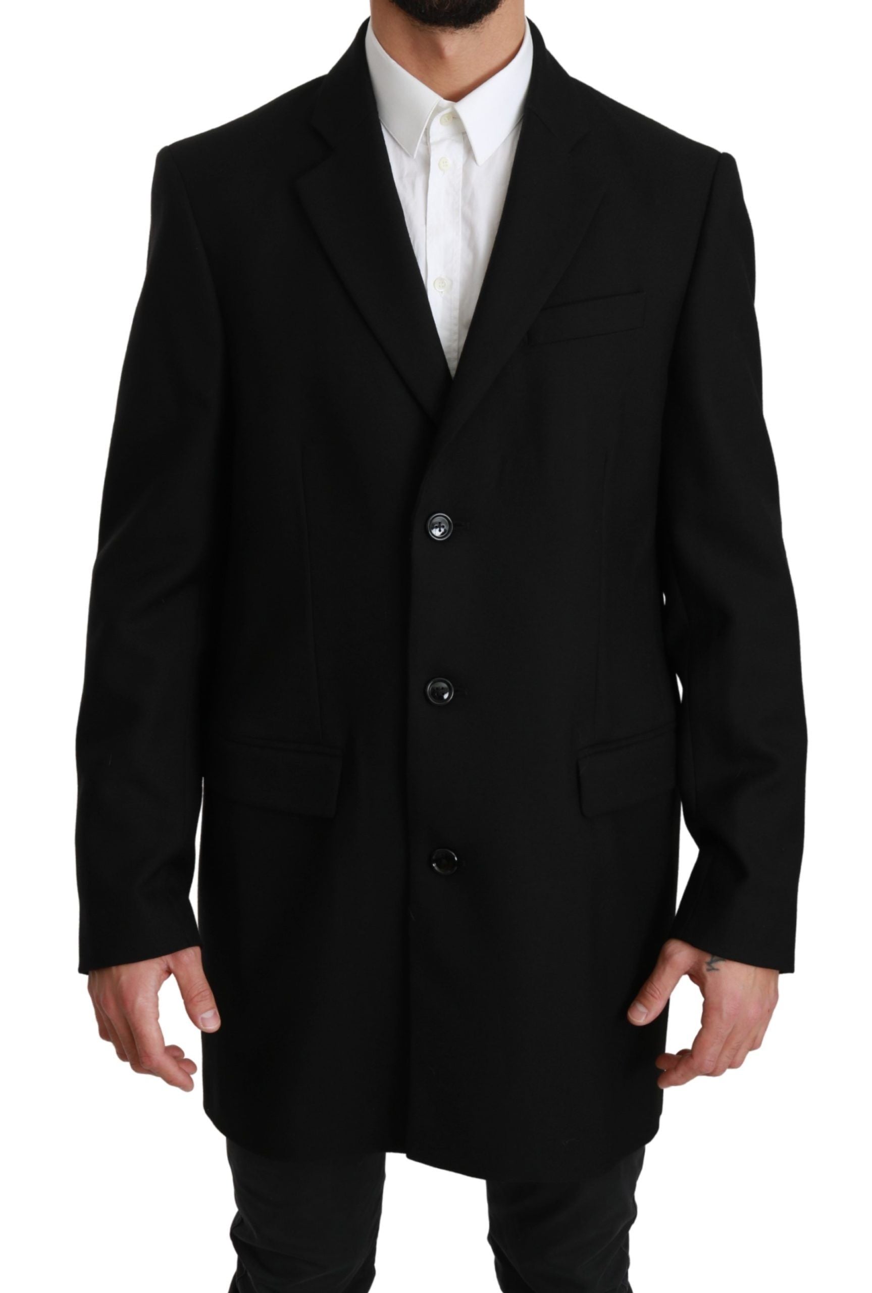 Dolce &amp; Gabbana – Eleganter, formeller Blazer aus schwarzer Wolle