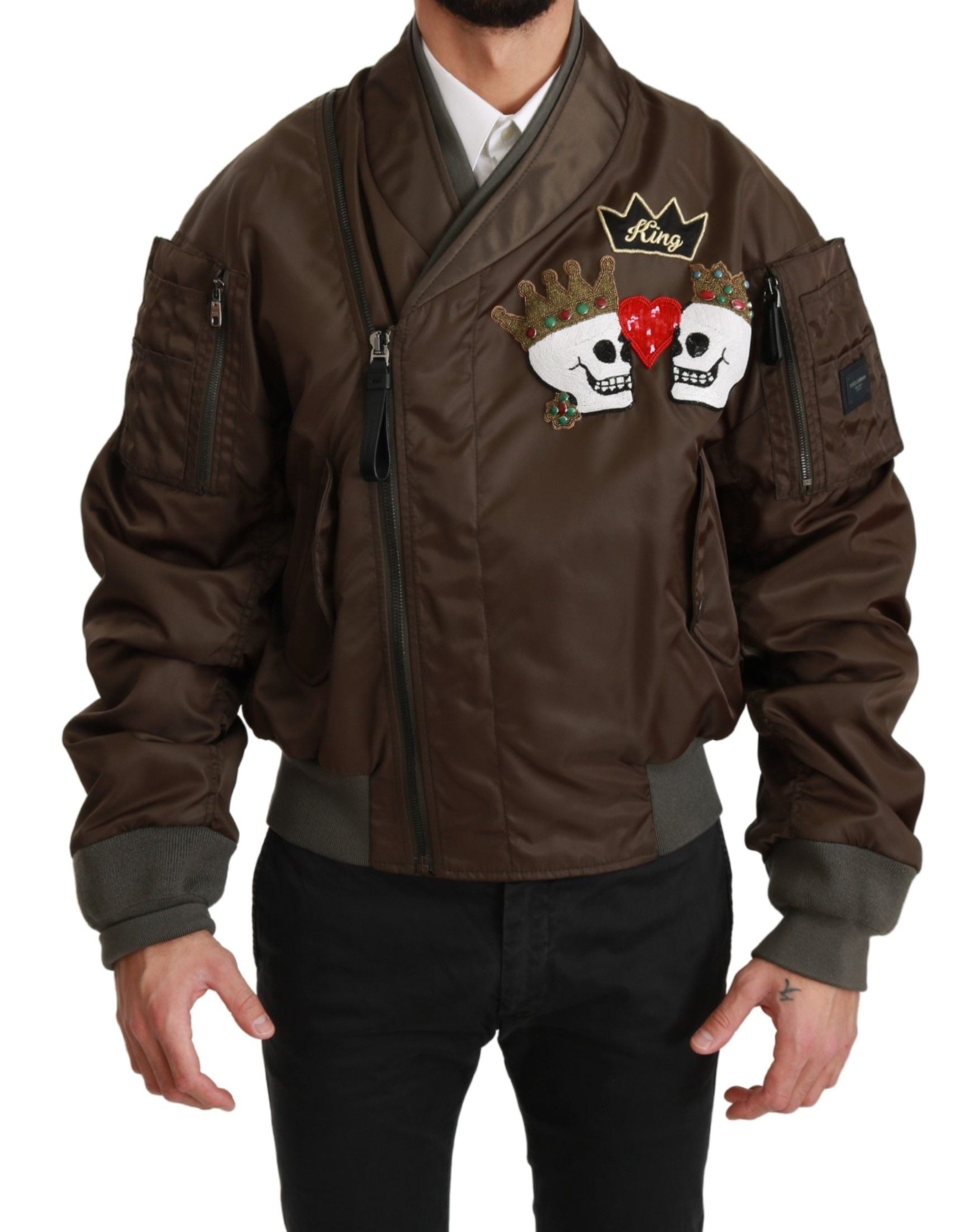 Dolce &amp; Gabbana – Zweireihige Bomberjacke mit Pailletten