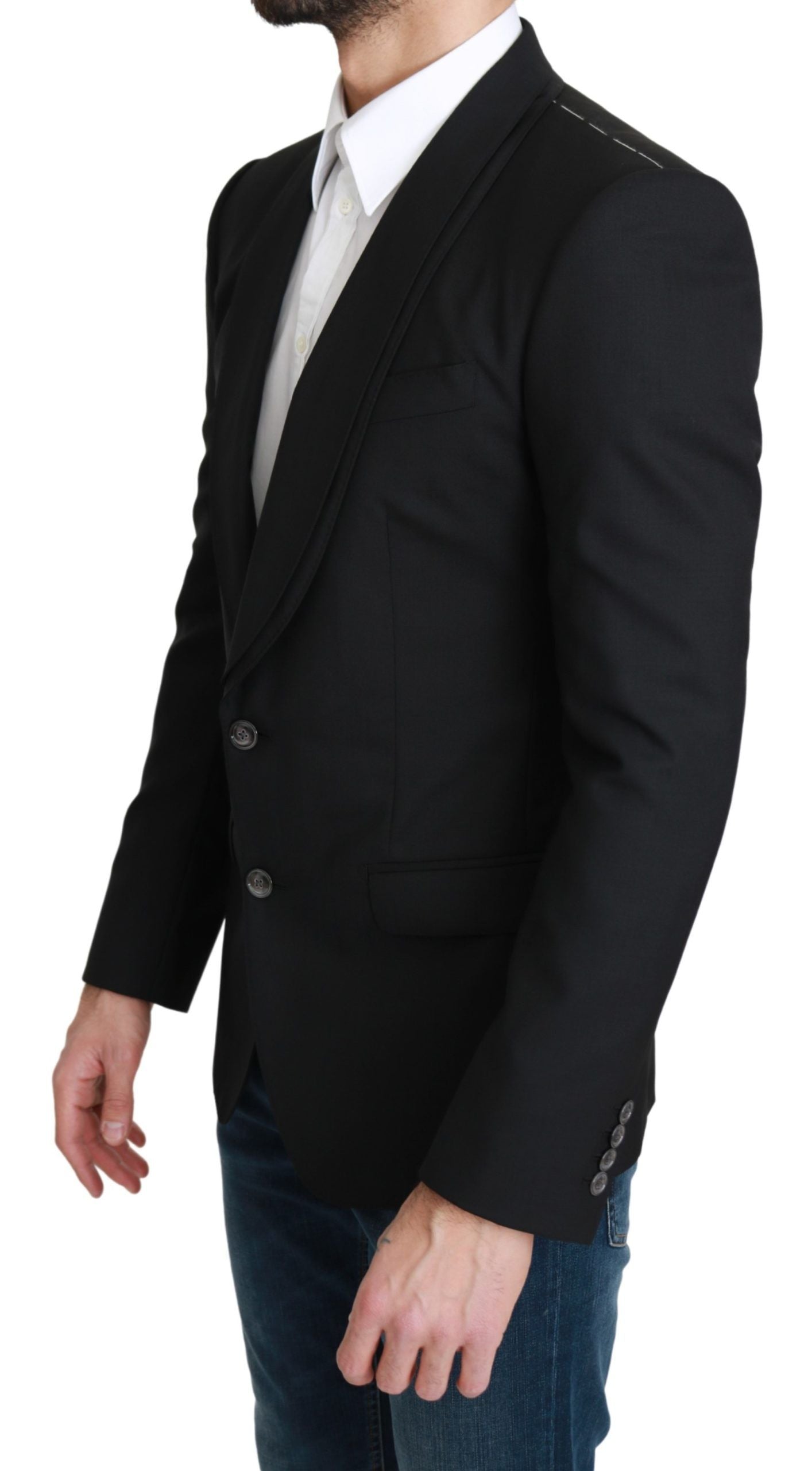 Dolce &amp; Gabbana – Eleganter, schwarzer Blazer aus Schurwolle