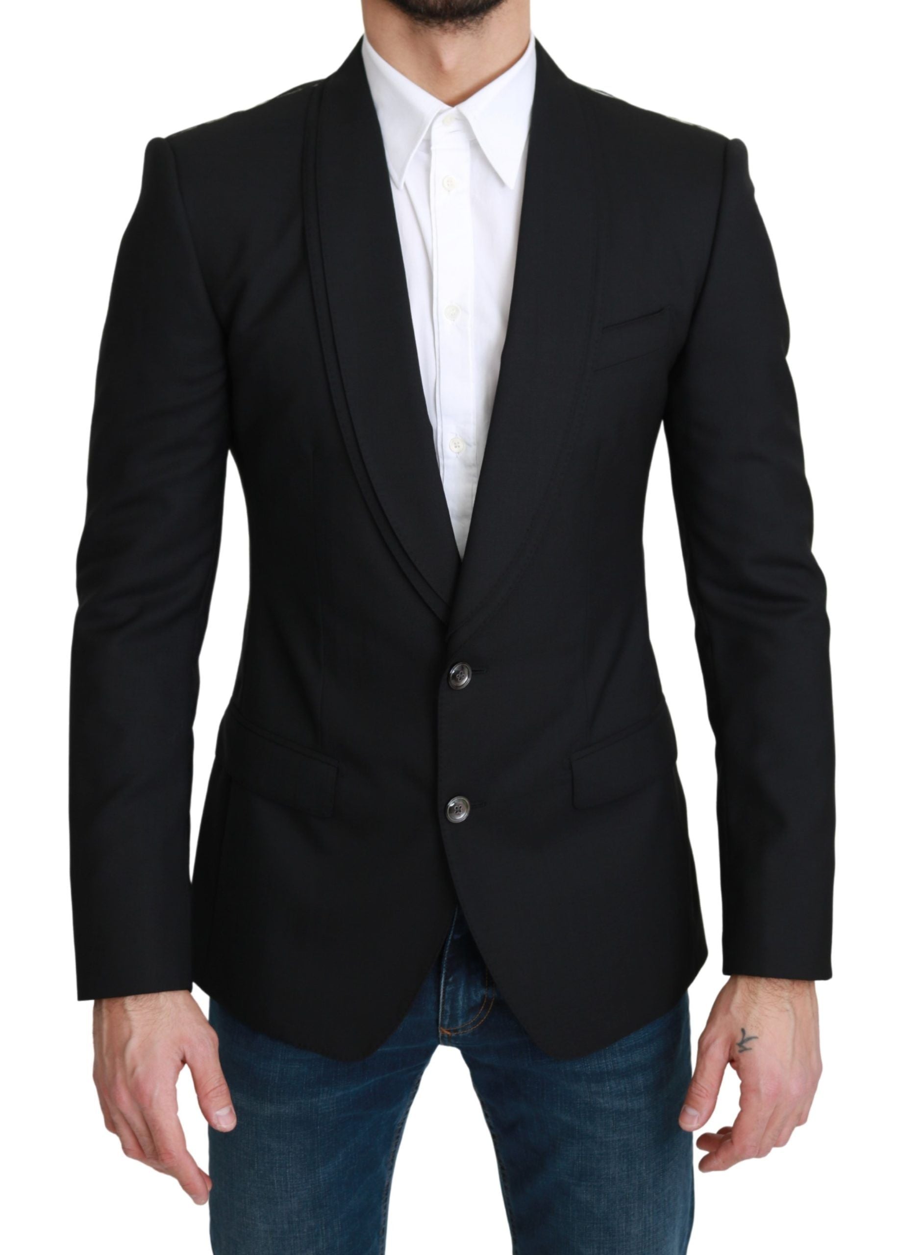 Dolce &amp; Gabbana – Eleganter, schwarzer Blazer aus Schurwolle