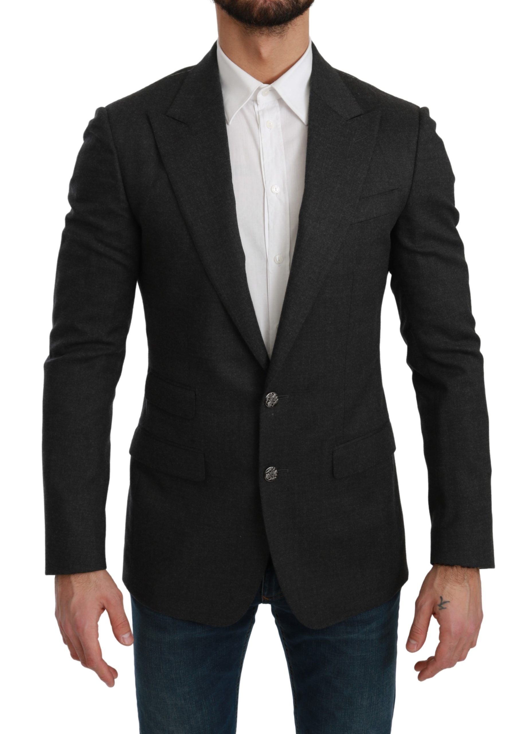 Dolce &amp; Gabbana – Eleganter, grauer Slim-Fit-Blazer