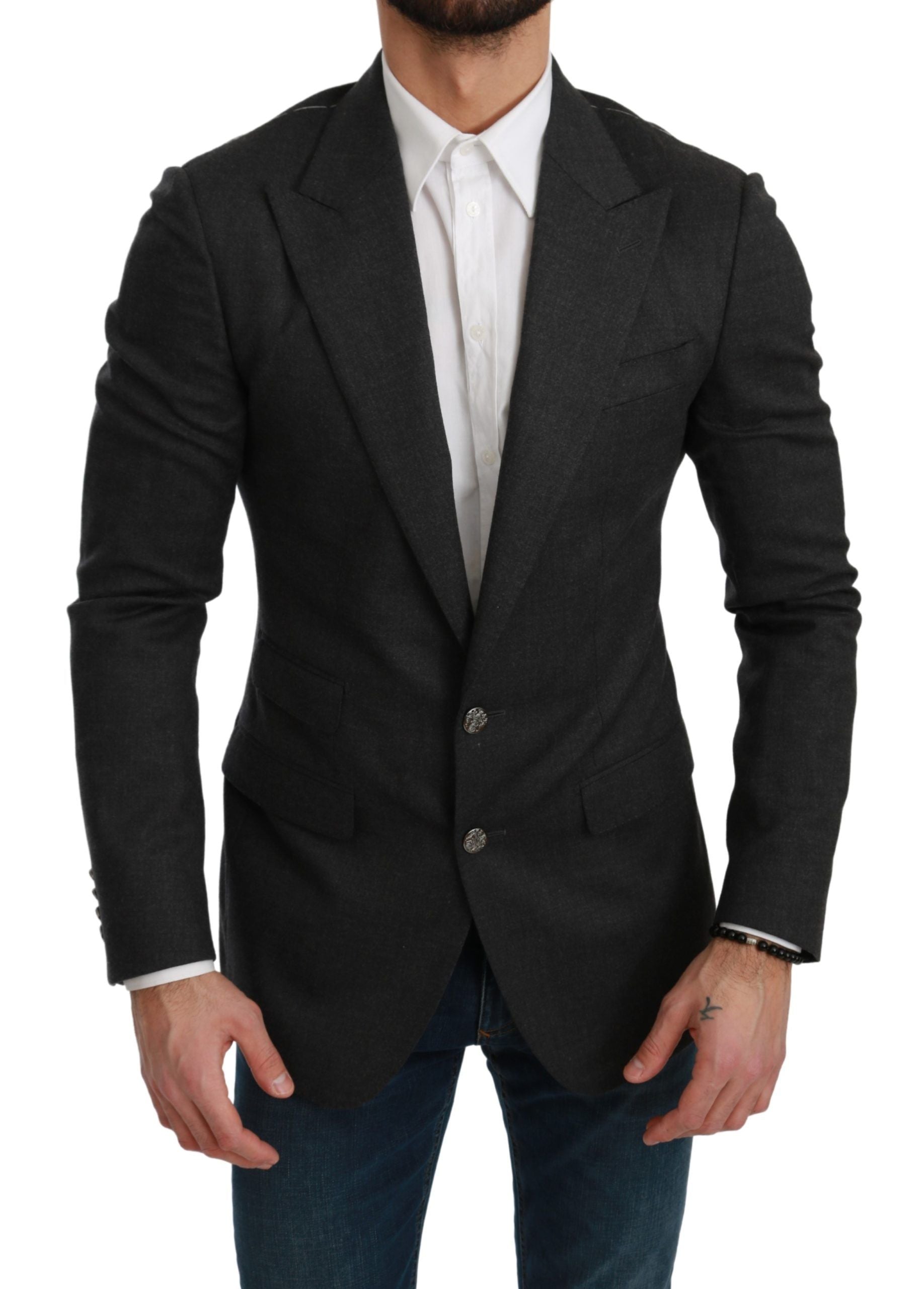 Dolce &amp; Gabbana – Eleganter, grauer Slim-Fit-Blazer