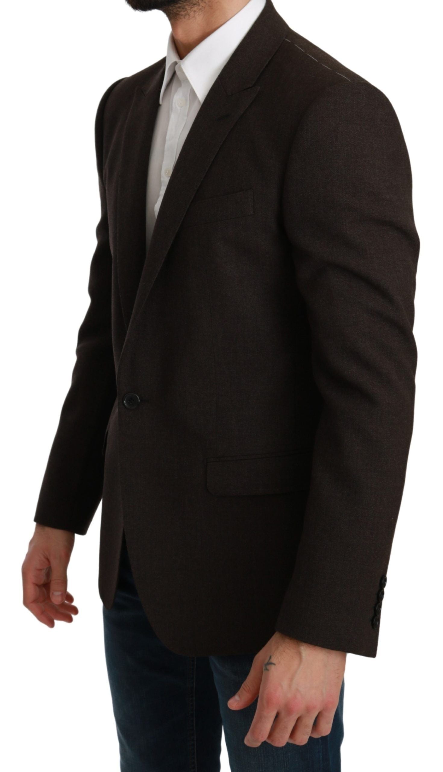Dolce &amp; Gabbana Eleganter Martini-Blazer aus Schurwolle in Braun