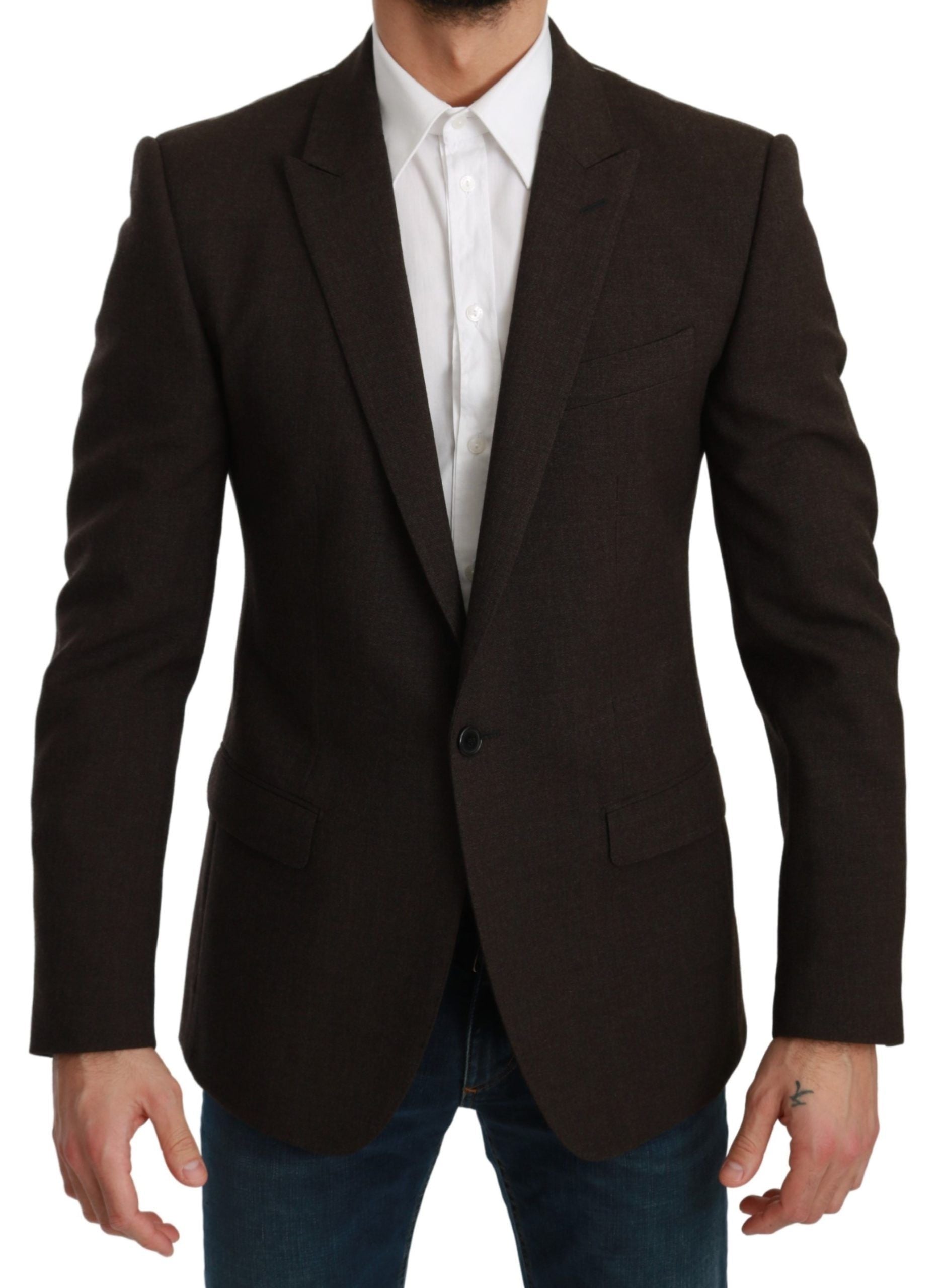 Dolce &amp; Gabbana Eleganter Martini-Blazer aus Schurwolle in Braun