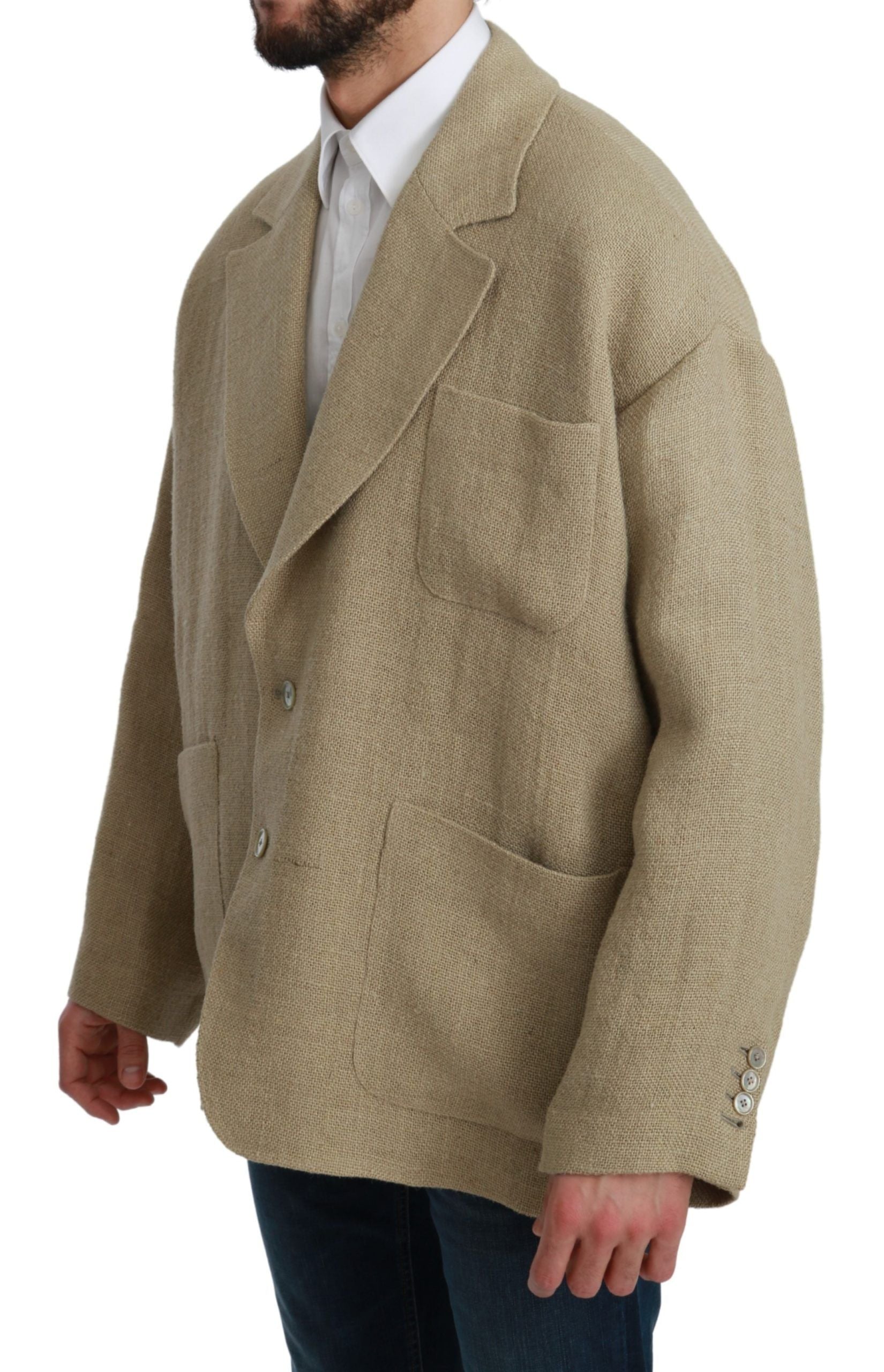 Dolce &amp; Gabbana Schicker einreihiger Jute-Blazer in Beige