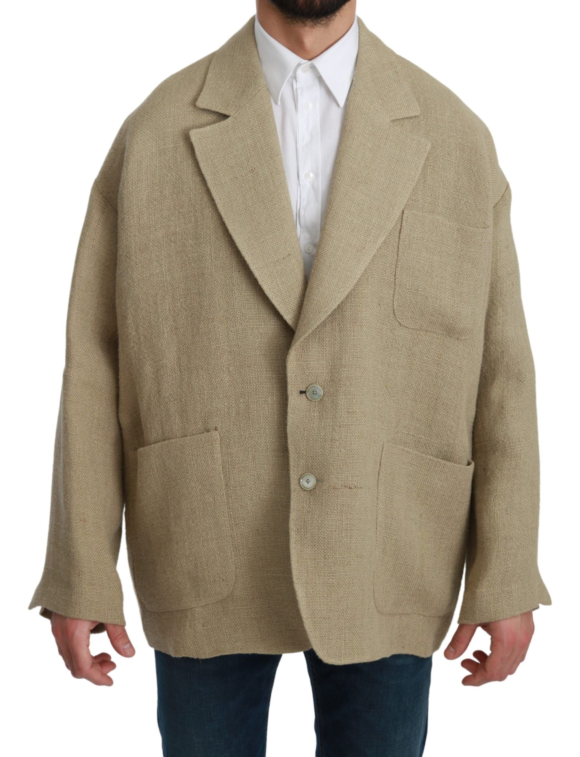 Dolce &amp; Gabbana Schicker einreihiger Jute-Blazer in Beige