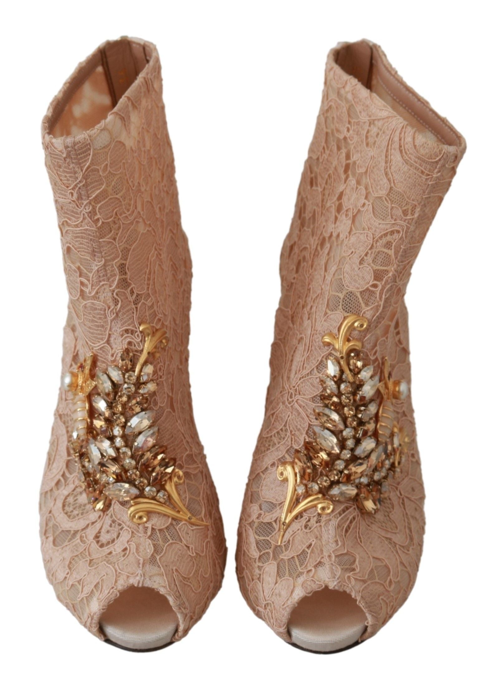 Dolce &amp; Gabbana Elegante Spitzen-Stilettos mit Kristall-Akzenten