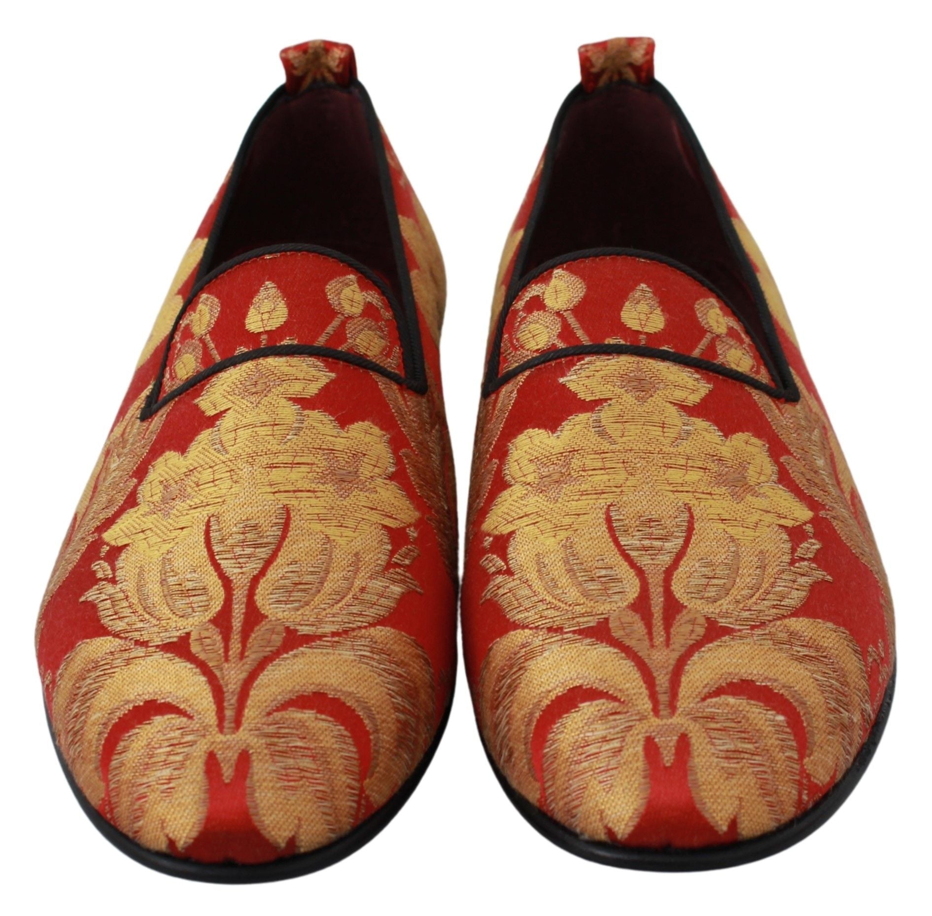 Dolce &amp; Gabbana – Loafer aus Brokat in Roségold