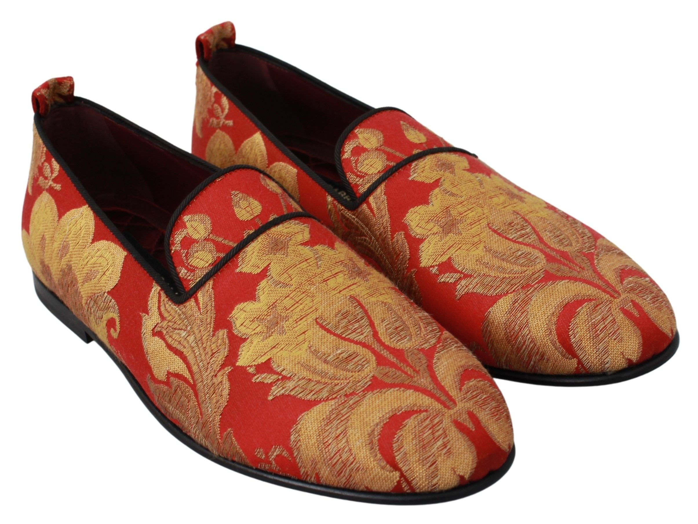 Dolce &amp; Gabbana – Loafer aus Brokat in Roségold