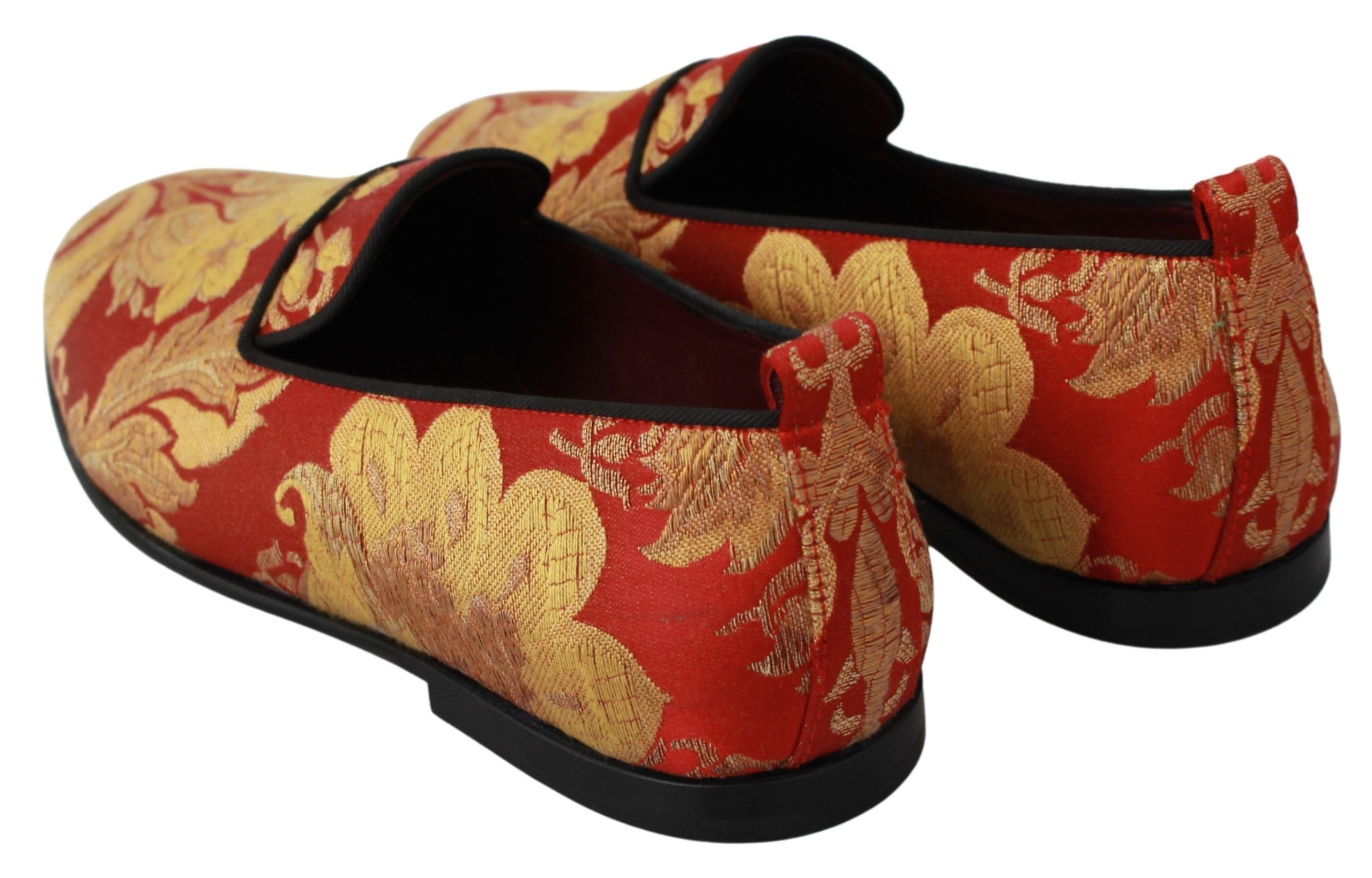 Dolce &amp; Gabbana – Loafer aus Brokat in Roségold