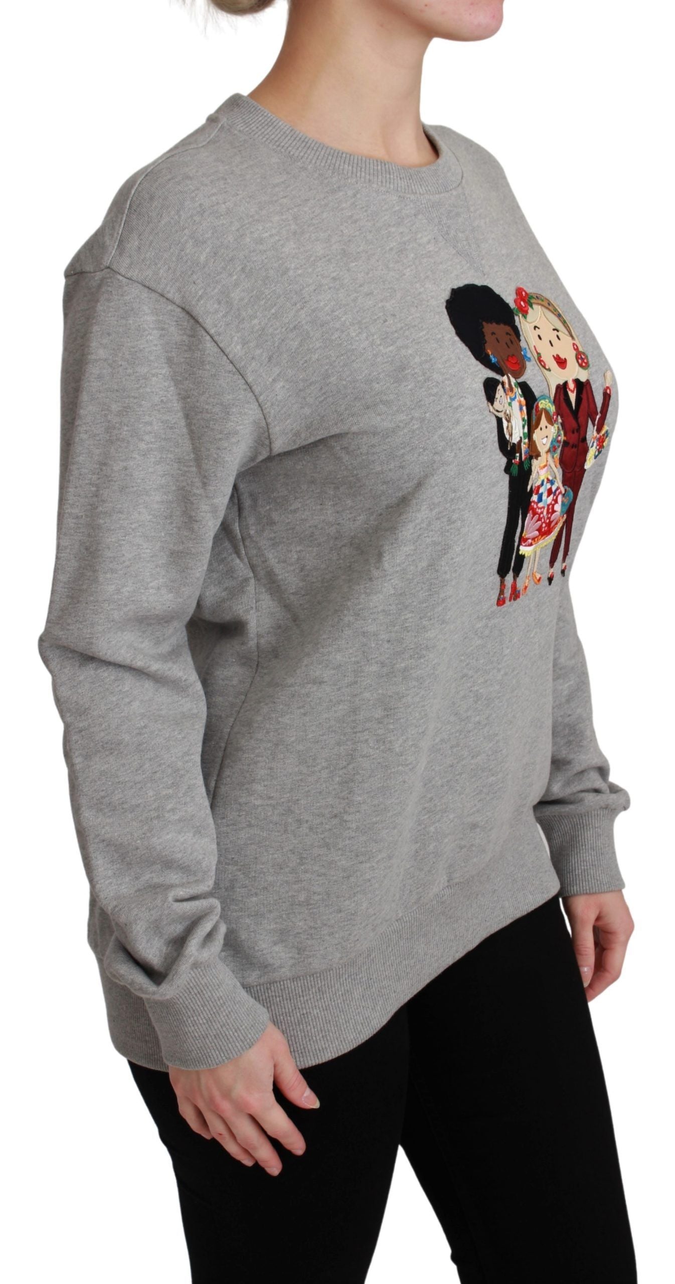 Dolce &amp; Gabbana Eleganter mehrfarbiger Pullover mit Rundhalsausschnitt und Stickerei