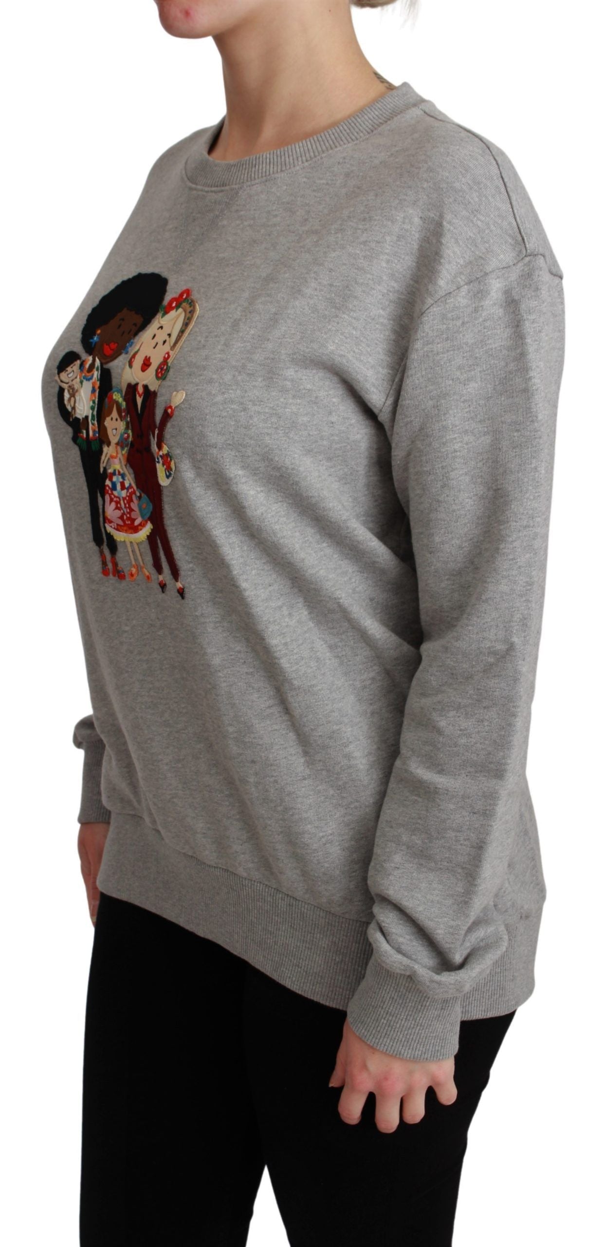 Dolce &amp; Gabbana Eleganter mehrfarbiger Pullover mit Rundhalsausschnitt und Stickerei