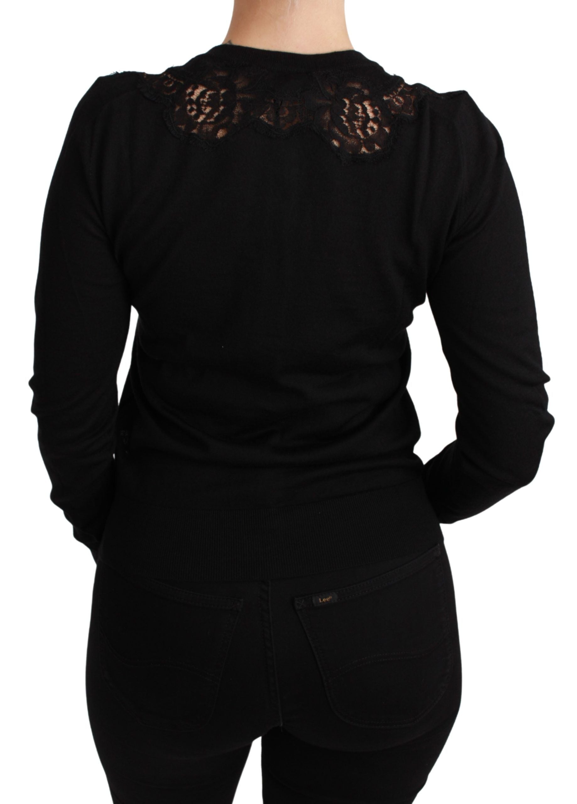 Cardigan elegant din dantelă cu amestec de mătase și cașmir Dolce &amp; Gabbana